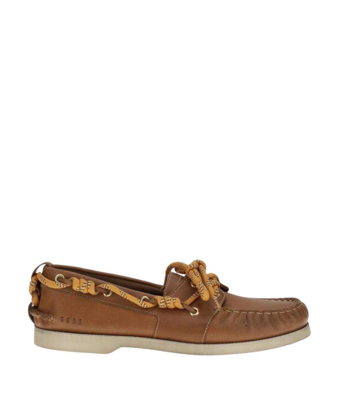 GOLDEN GOOSE DELUXE BRAND Коричневые кожаные лоферы, фото 1