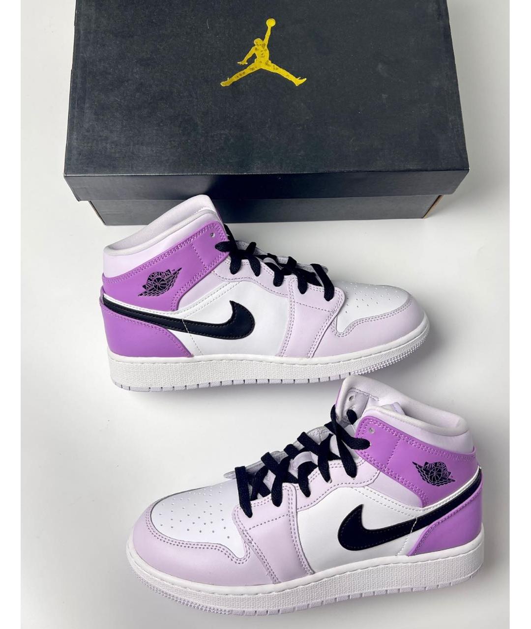 JORDAN Фиолетовые кожаные кроссовки, фото 2