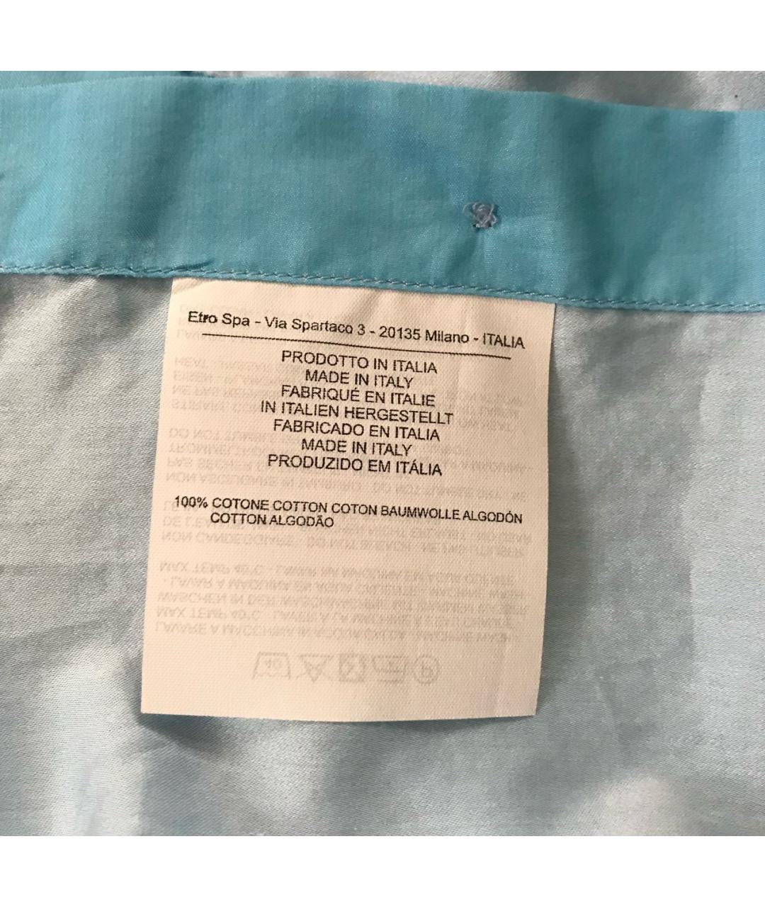 ETRO Голубая хлопковая классическая рубашка, фото 8