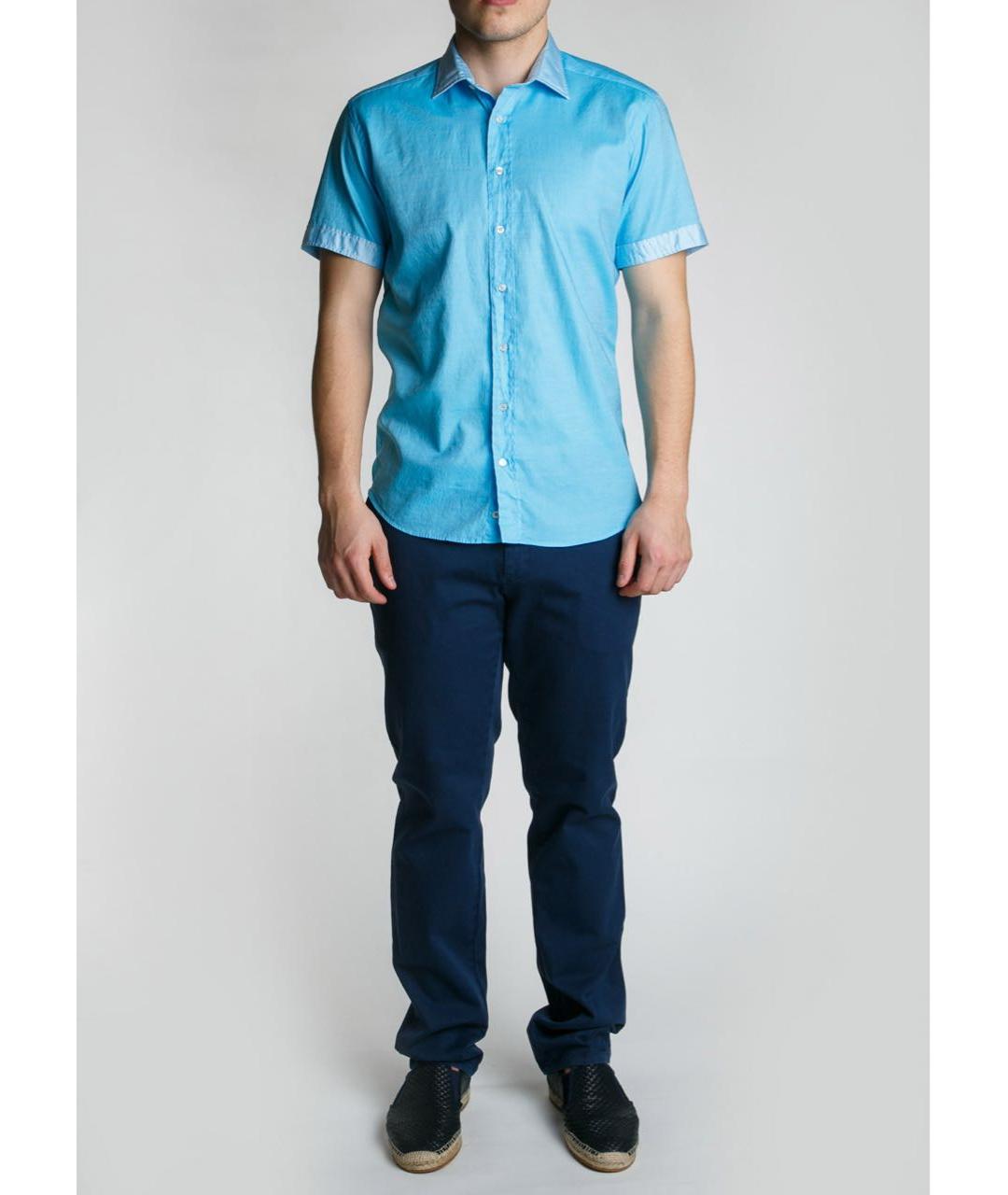 ETRO Голубая хлопковая классическая рубашка, фото 5