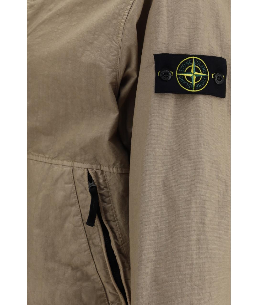 STONE ISLAND Бежевая полиамидовая куртка, фото 3
