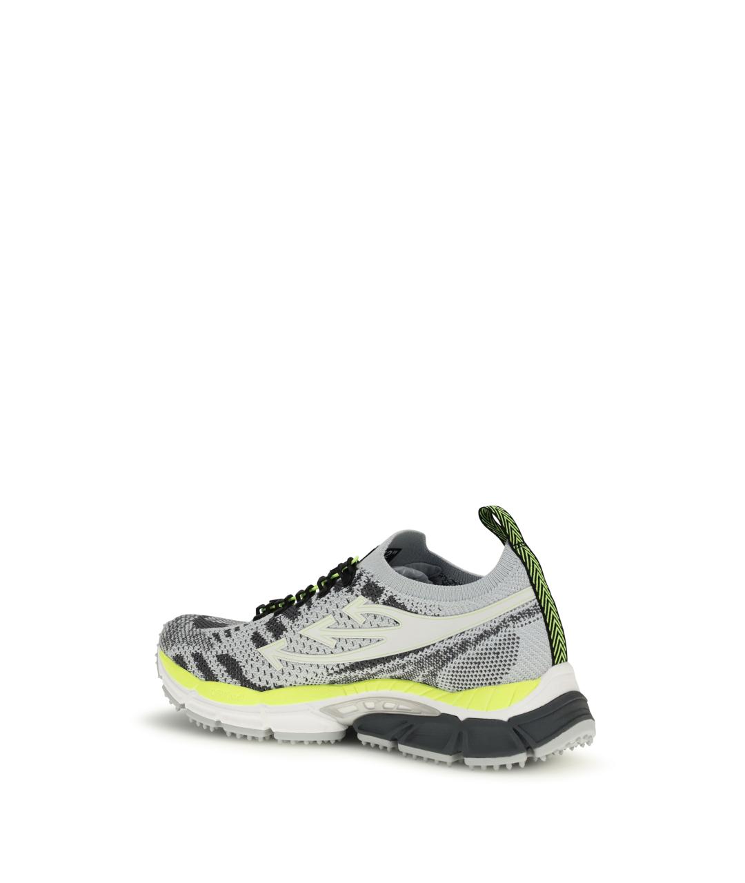 OFF-WHITE Серые текстильные низкие кроссовки / кеды, фото 3