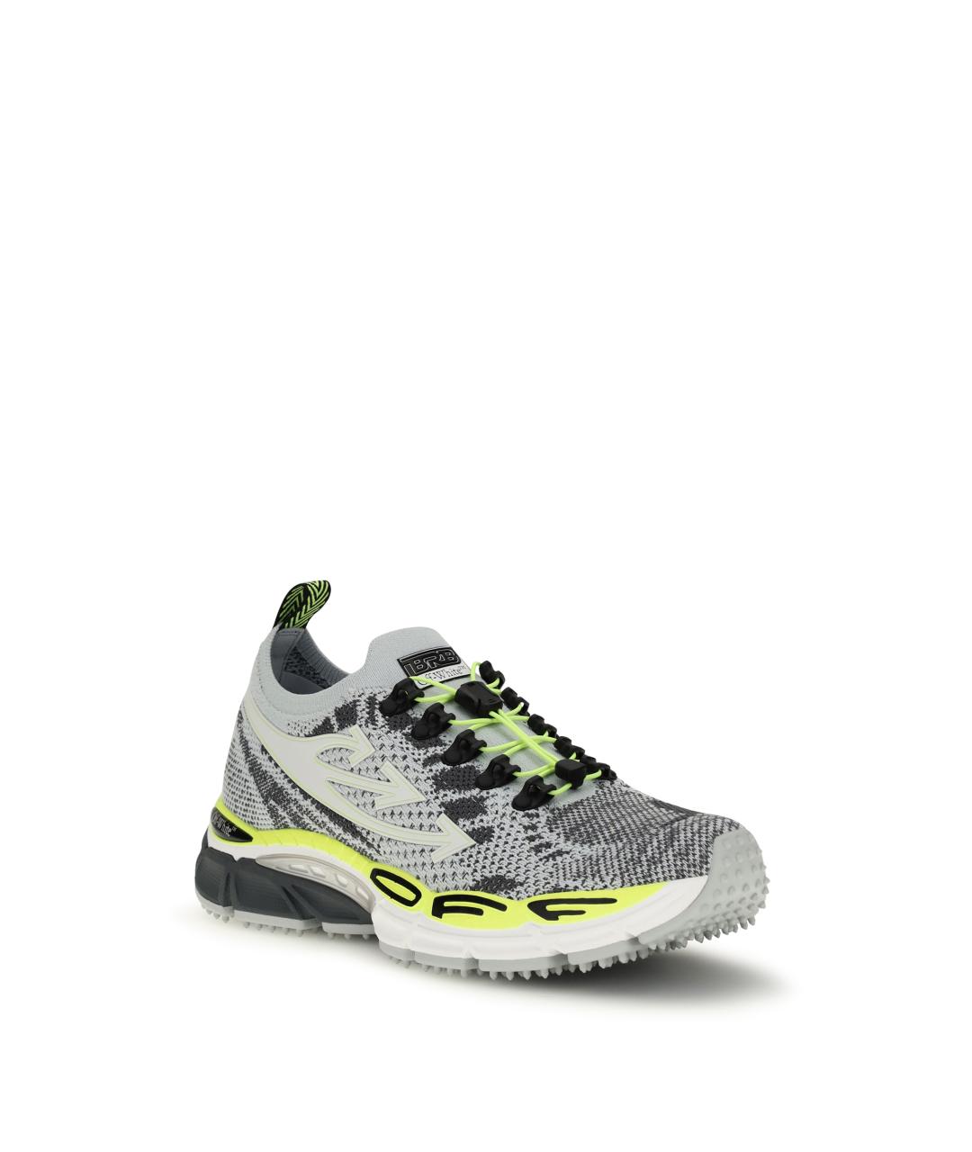 OFF-WHITE Серые текстильные низкие кроссовки / кеды, фото 2