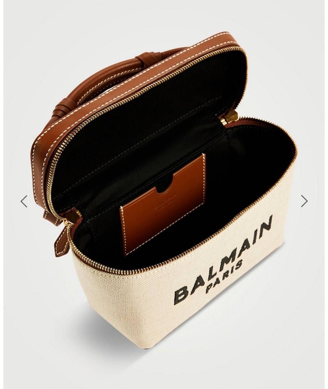 BALMAIN Коричневая кожаная сумка с короткими ручками, фото 2