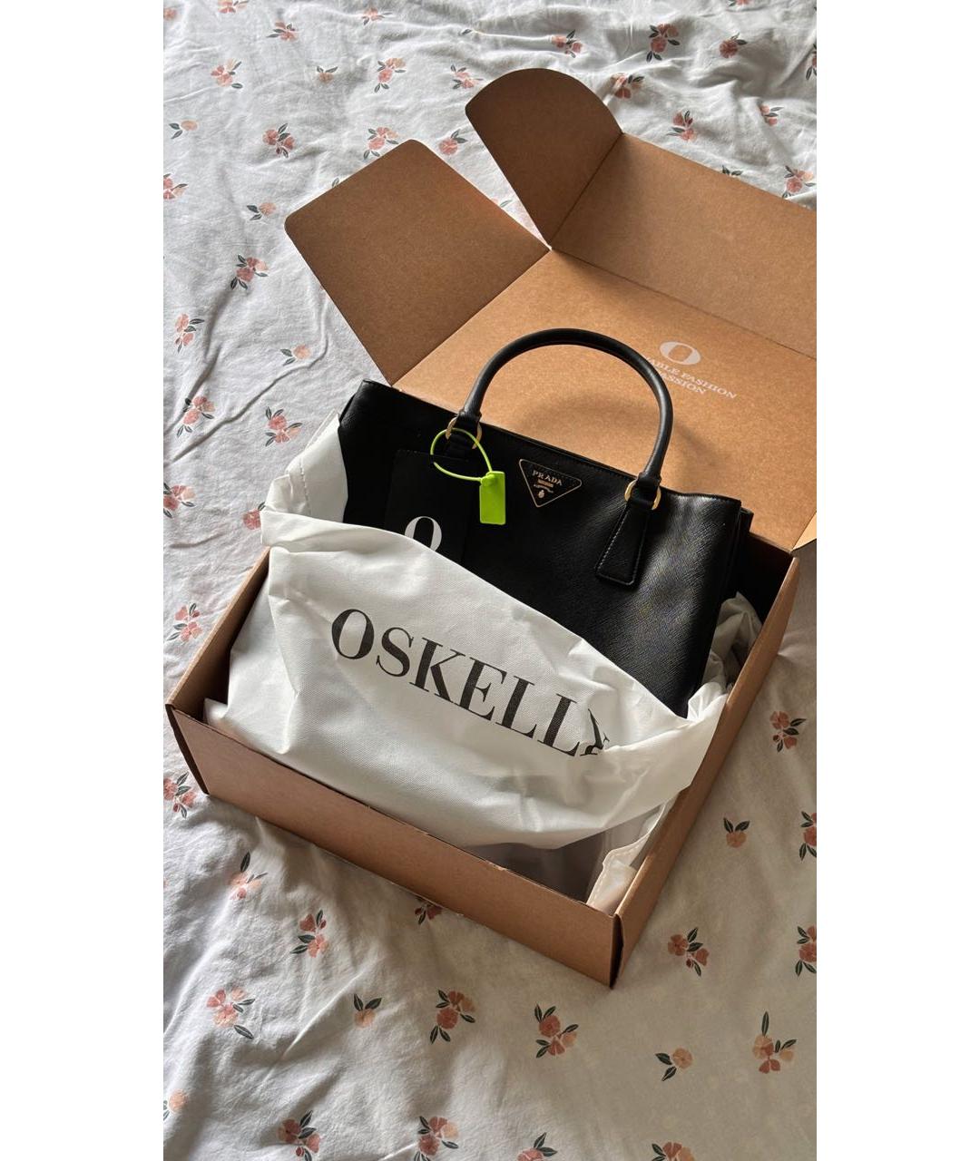 PRADA Черная кожаная сумка тоут, фото 3