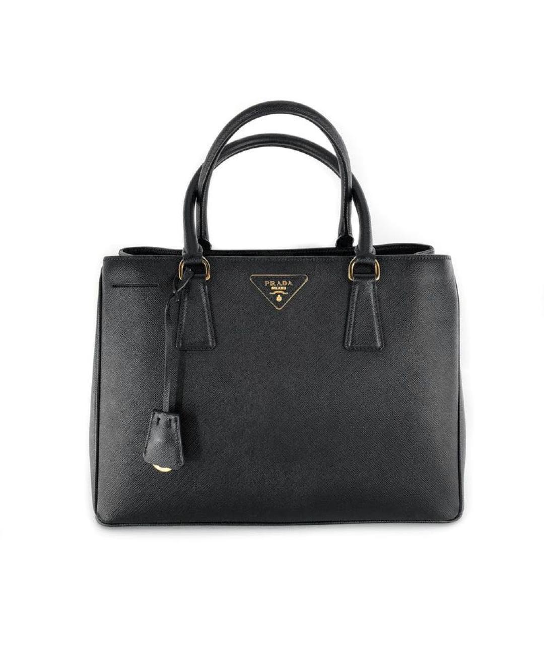 PRADA Черная кожаная сумка тоут, фото 4