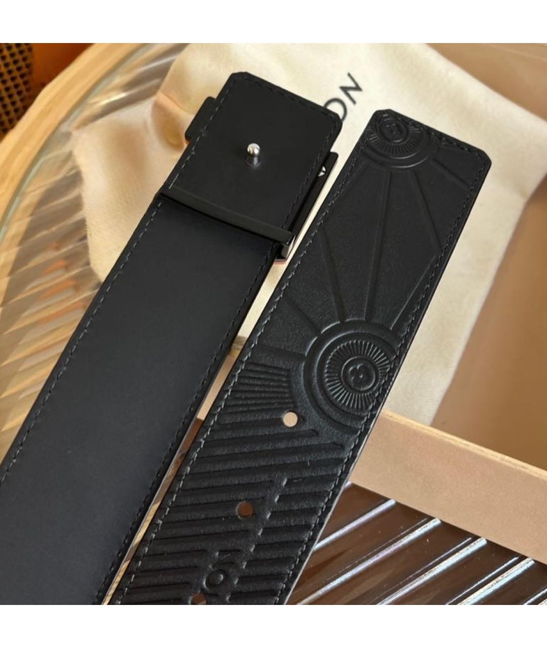 LOUIS VUITTON Черный кожаный ремень, фото 2