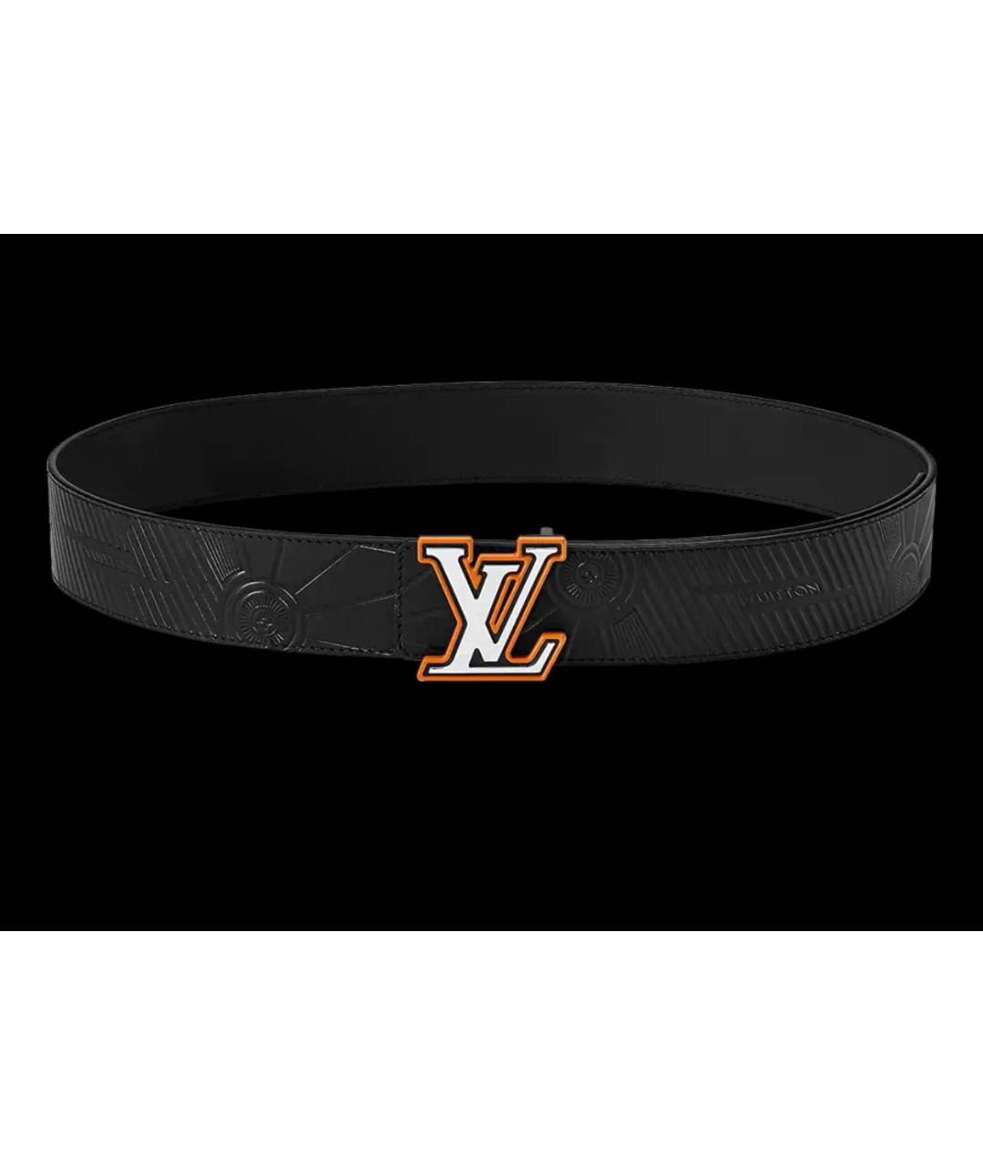 LOUIS VUITTON Черный кожаный ремень, фото 5