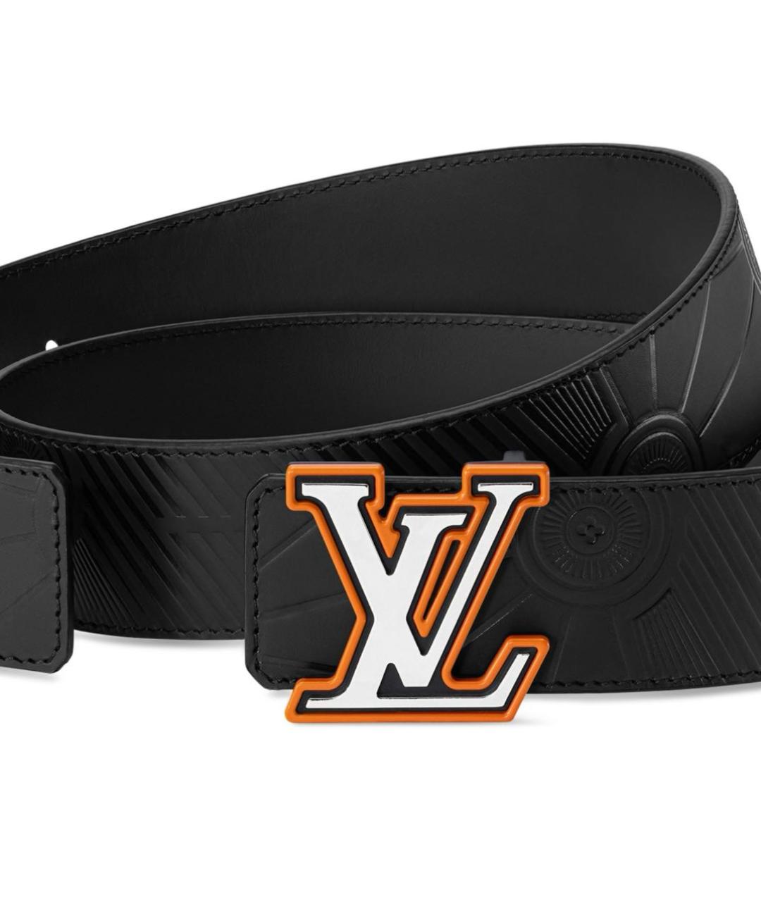 LOUIS VUITTON Черный кожаный ремень, фото 6