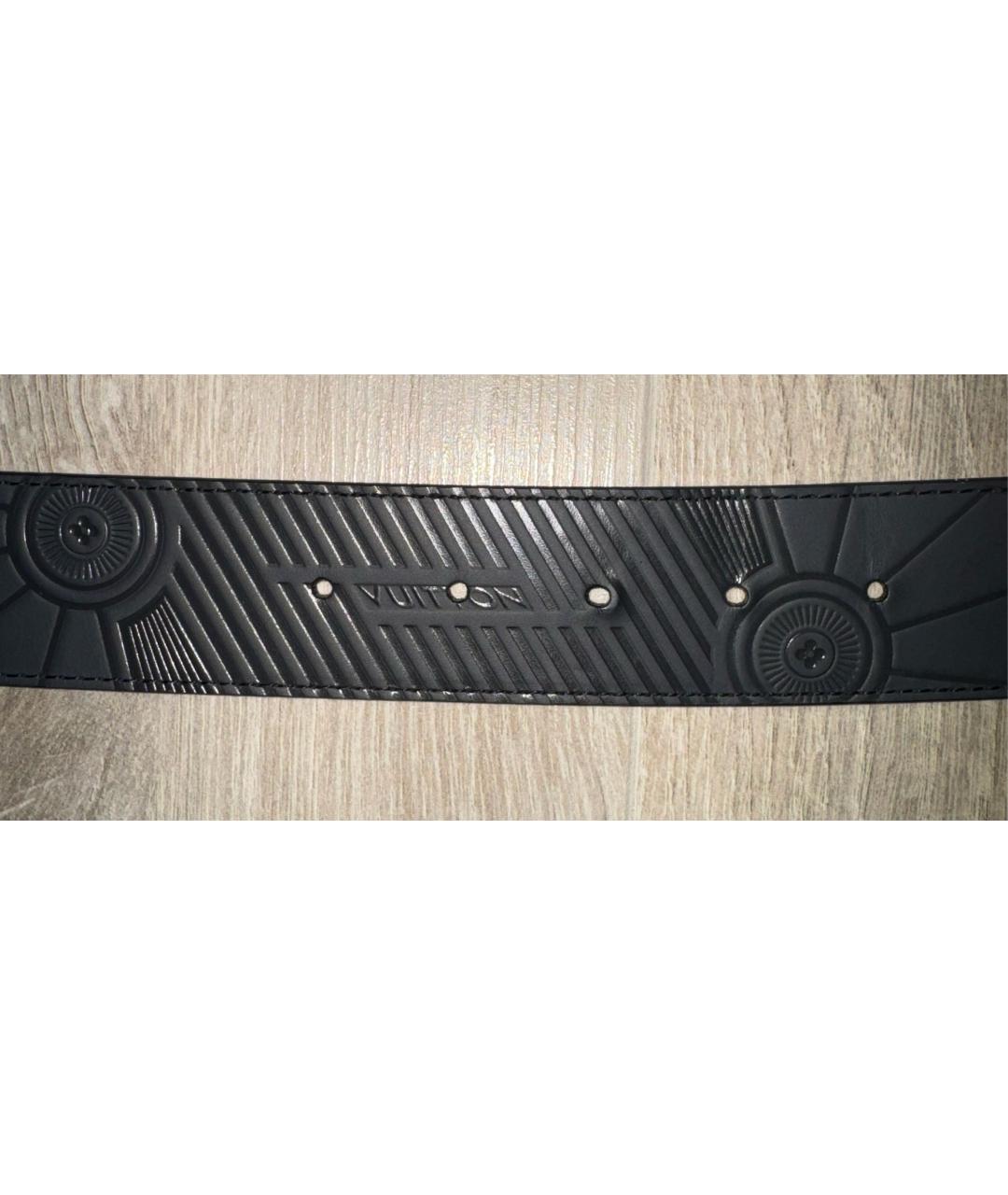 LOUIS VUITTON Черный кожаный ремень, фото 4