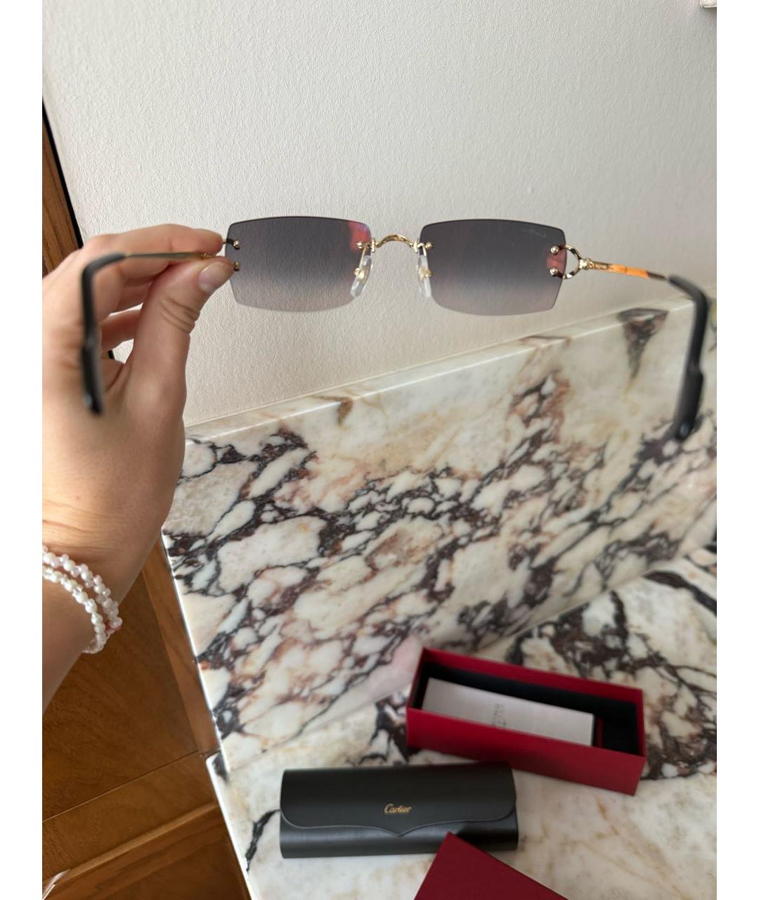 CARTIER Мульти металлические солнцезащитные очки, фото 6