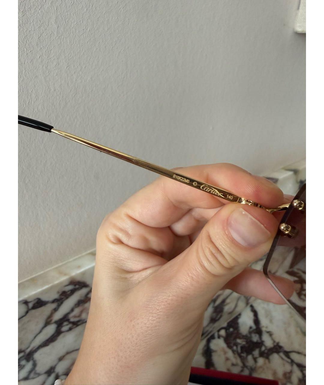 CARTIER Мульти металлические солнцезащитные очки, фото 5