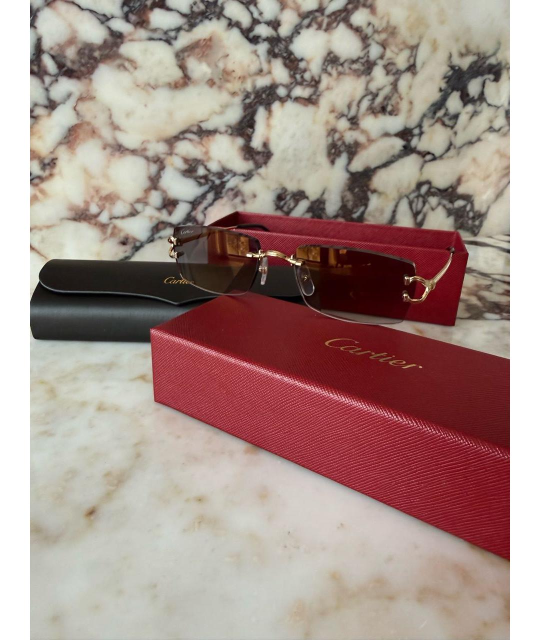 CARTIER Мульти металлические солнцезащитные очки, фото 8