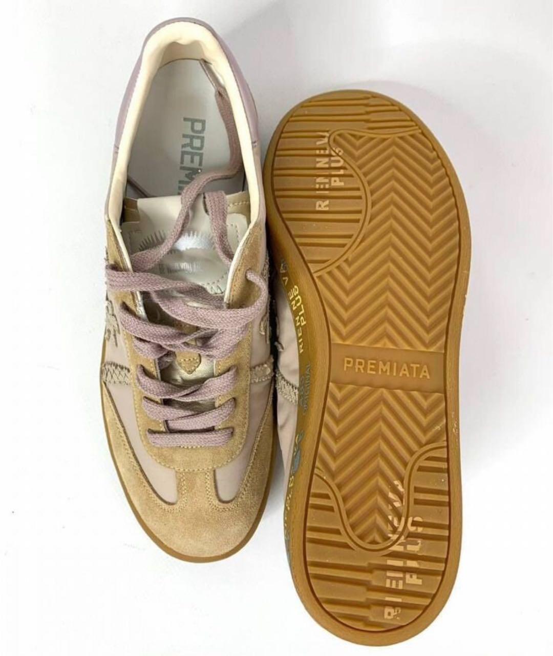 PREMIATA Бежевые замшевые кроссовки, фото 3