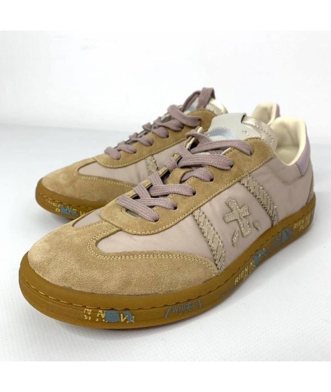 PREMIATA Бежевые замшевые кроссовки, фото 2