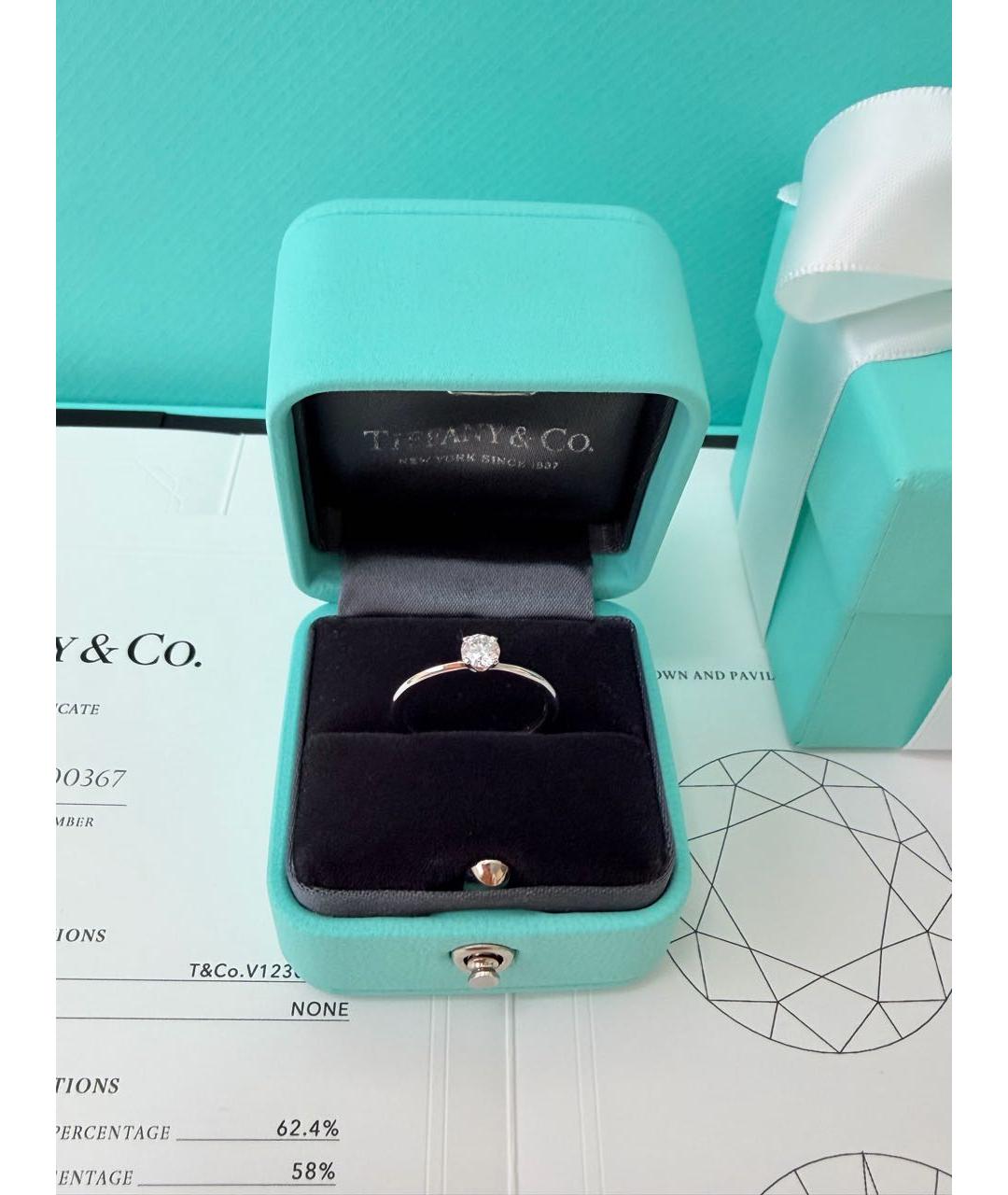 TIFFANY&CO Белое платиновое кольцо, фото 3