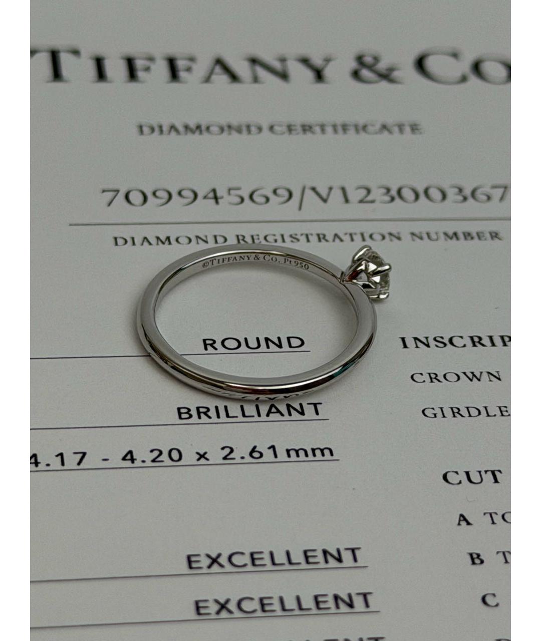 TIFFANY&CO Белое платиновое кольцо, фото 6