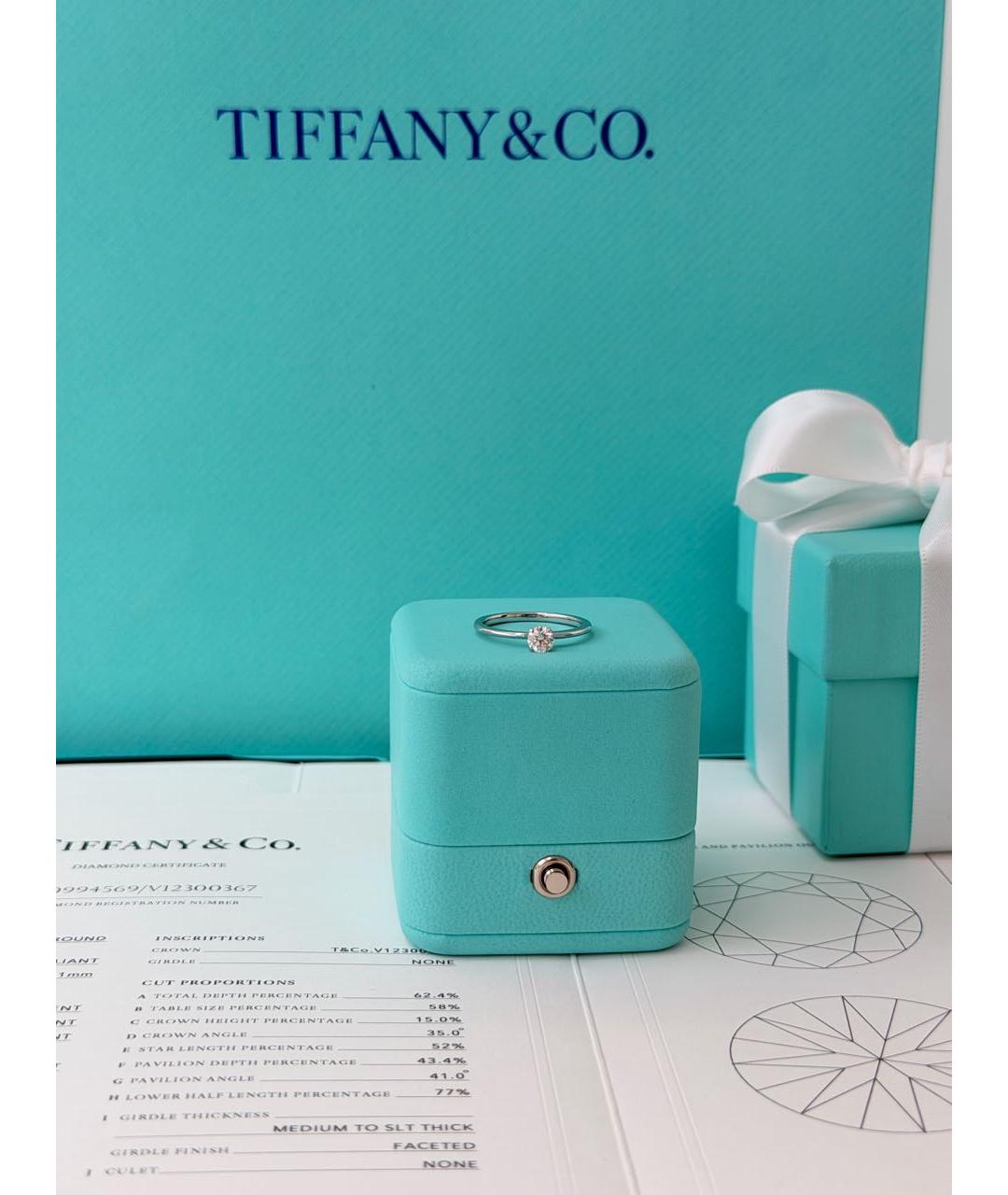 TIFFANY&CO Белое платиновое кольцо, фото 5