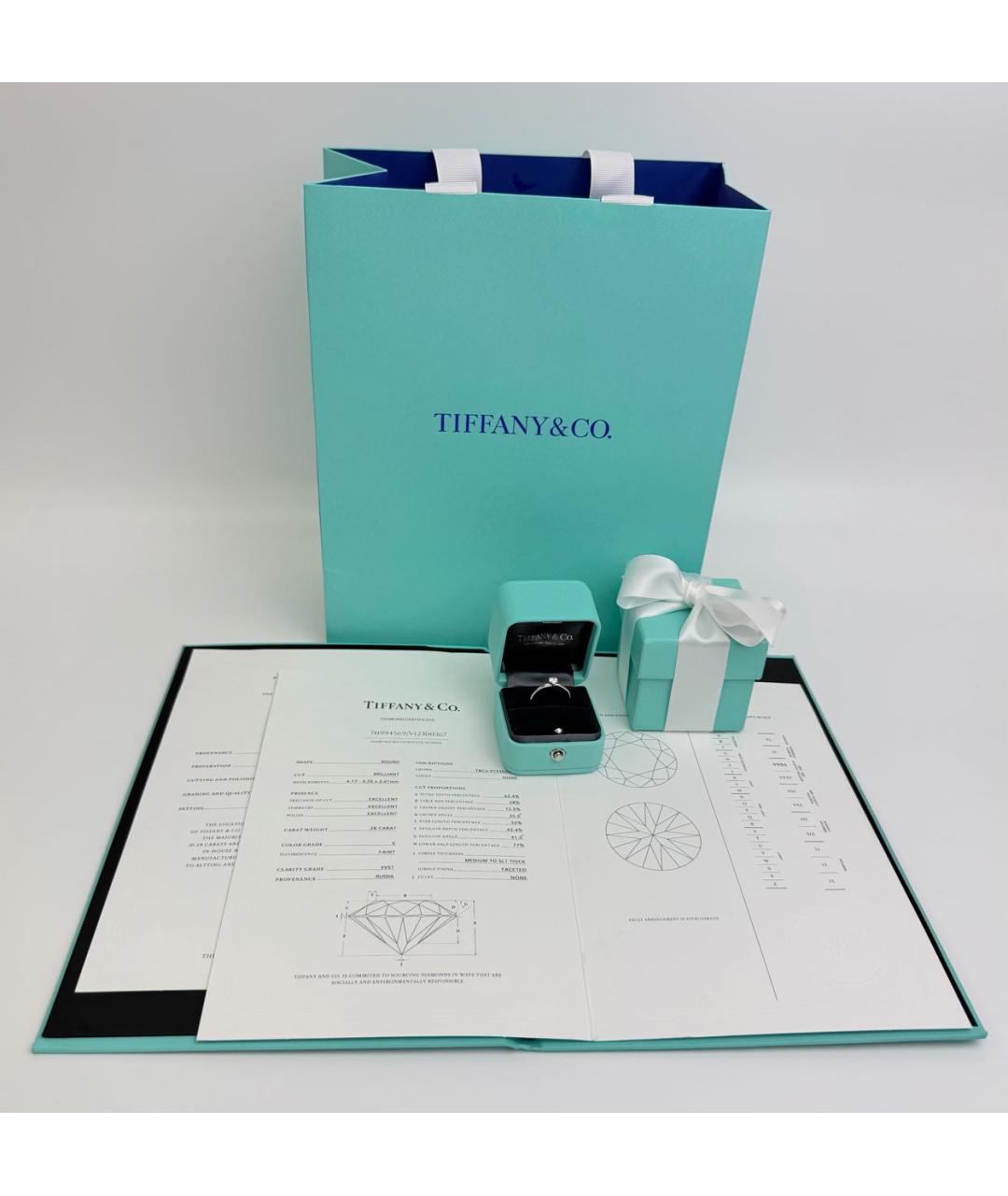 TIFFANY&CO Белое платиновое кольцо, фото 2