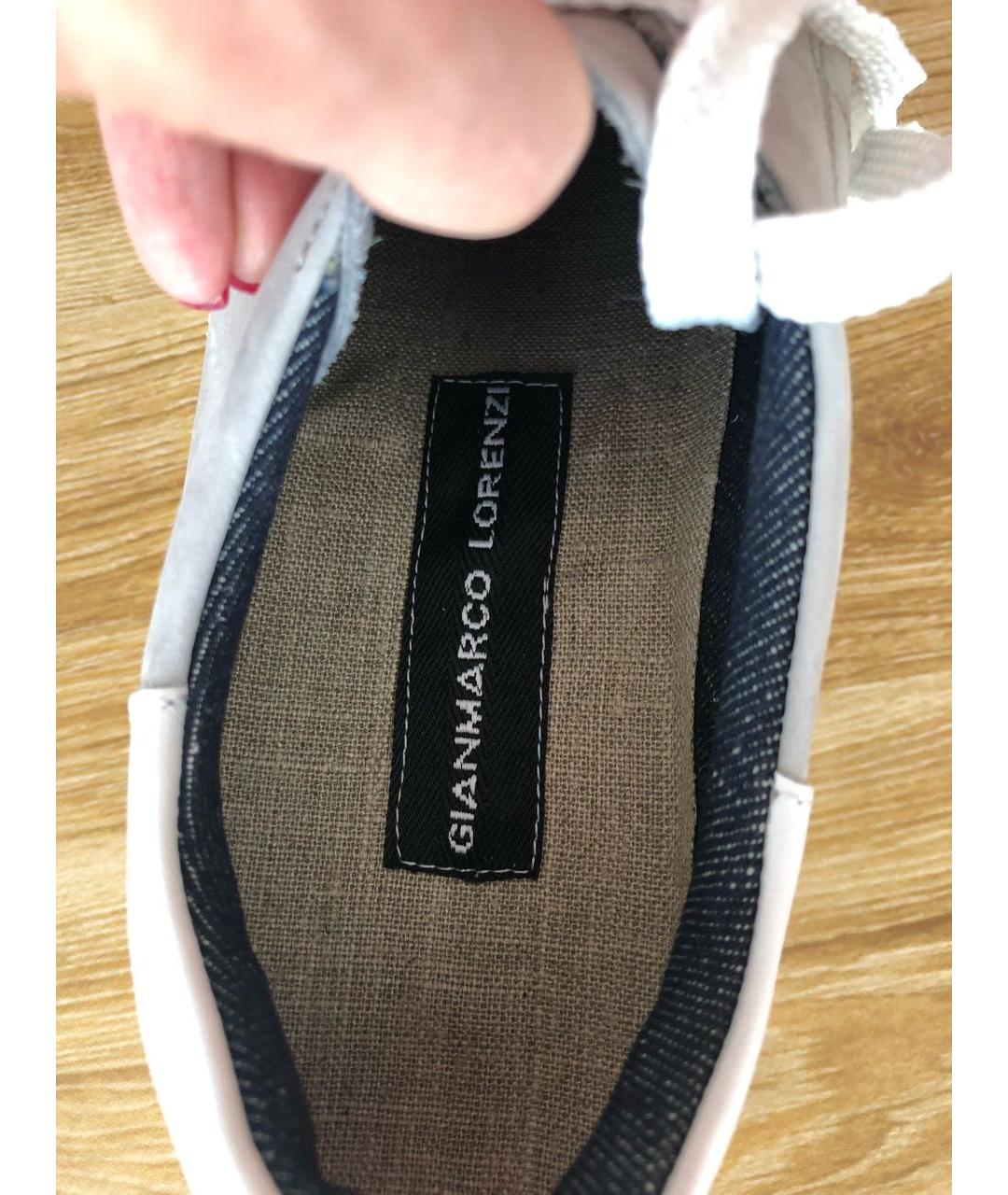 GIAN MARCO LORENZI Серые нубуковые низкие кроссовки / кеды, фото 6