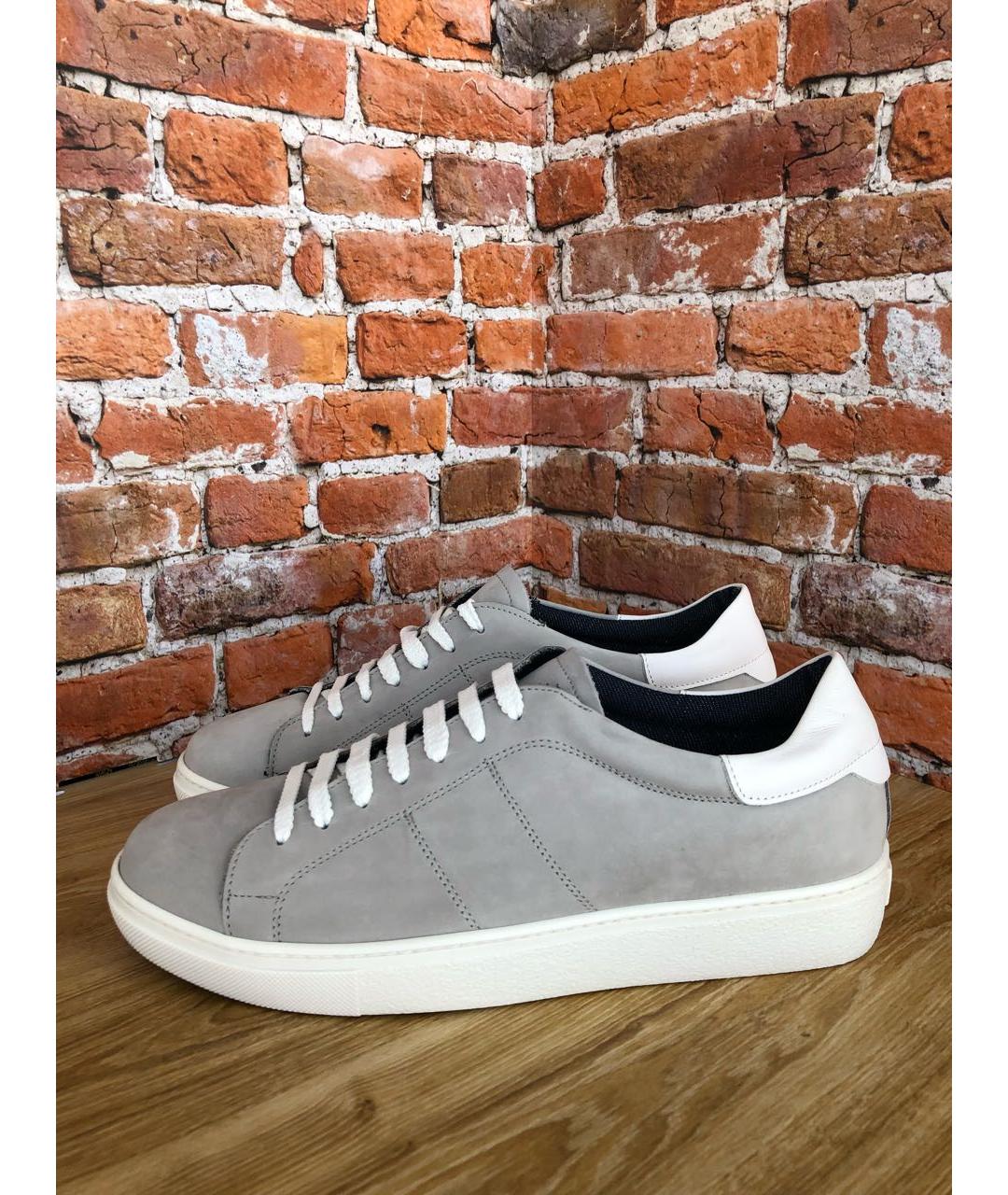 GIAN MARCO LORENZI Серые нубуковые низкие кроссовки / кеды, фото 8