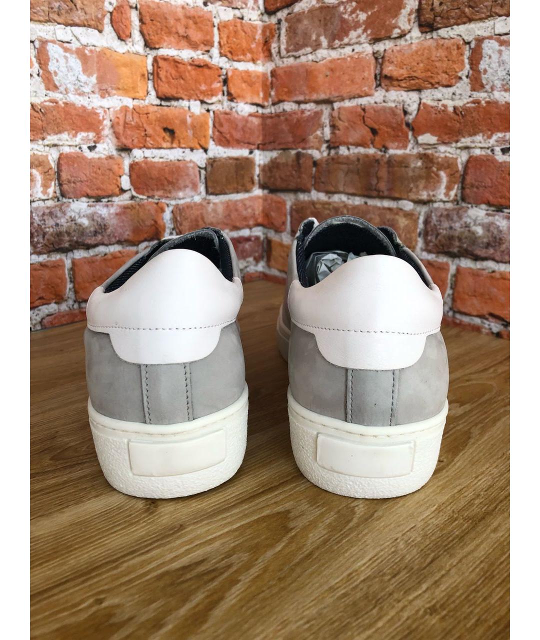 GIAN MARCO LORENZI Серые нубуковые низкие кроссовки / кеды, фото 4