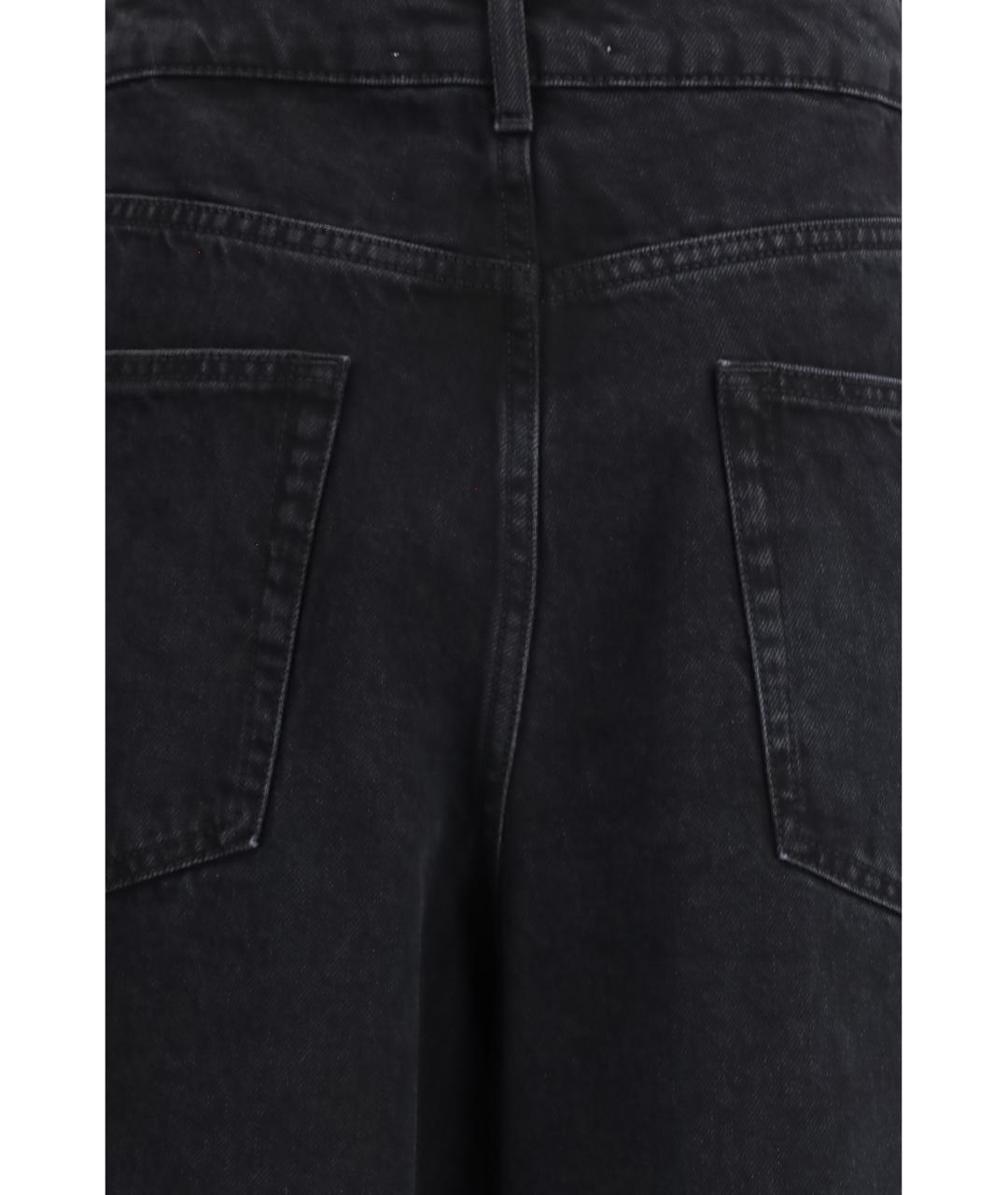 ROHE Черные хлопковые прямые джинсы, фото 3