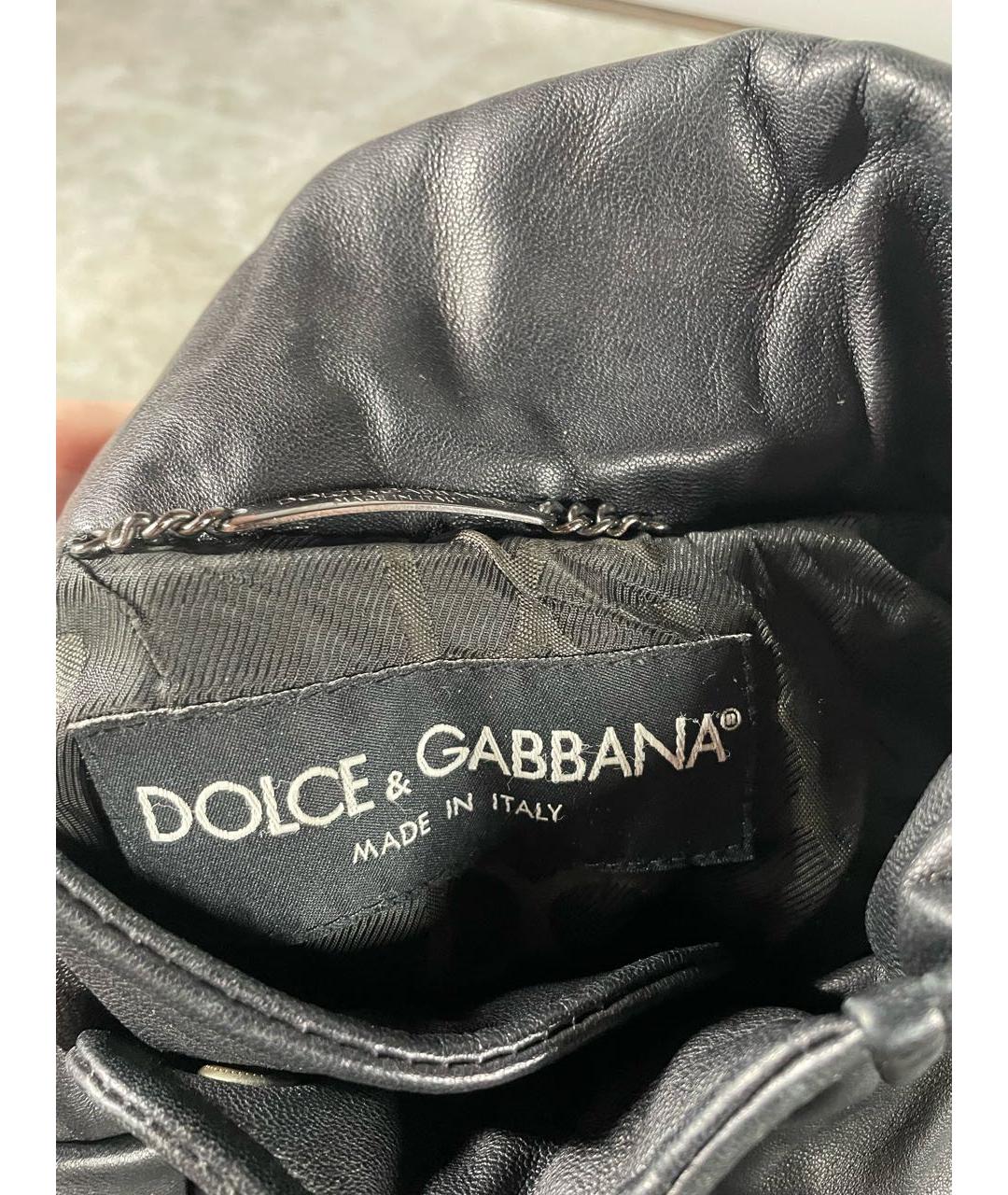 DOLCE&GABBANA Черная кожаная куртка, фото 3