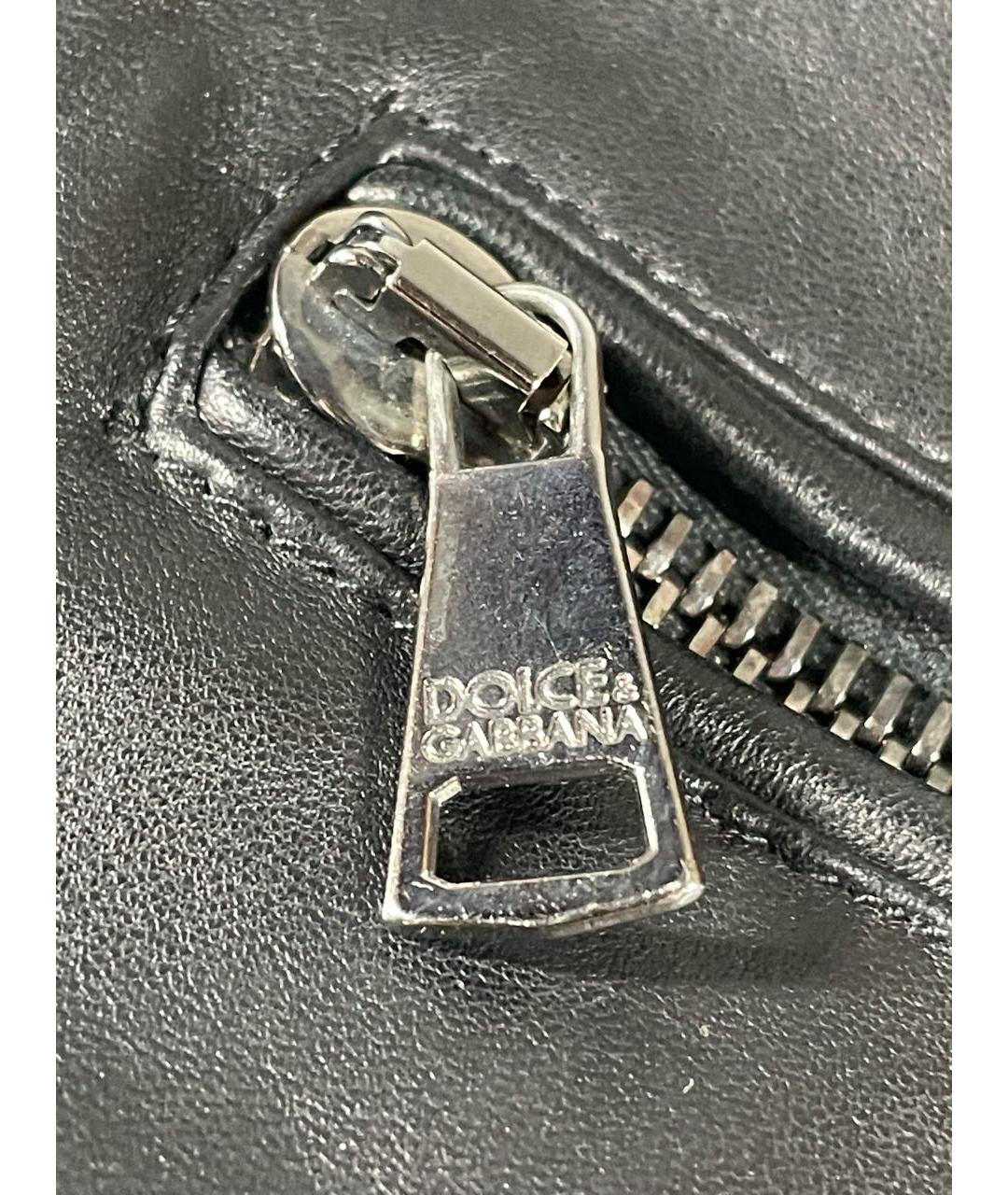 DOLCE&GABBANA Черная кожаная куртка, фото 4