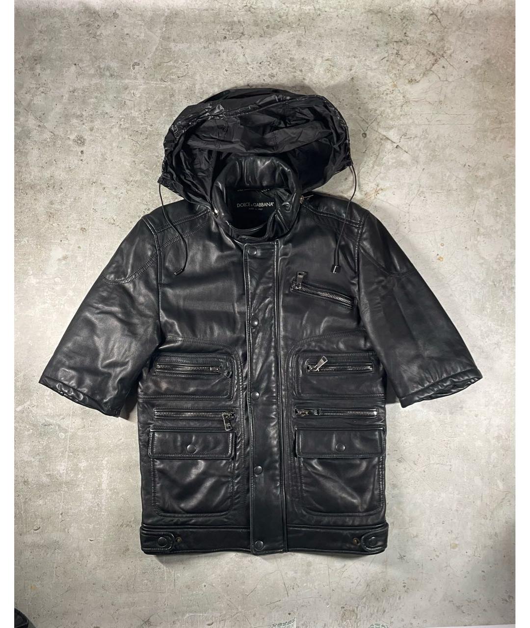 DOLCE&GABBANA Черная кожаная куртка, фото 6