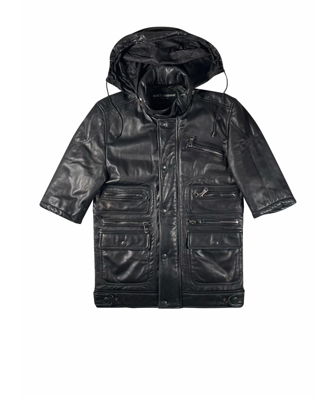 DOLCE&GABBANA Черная кожаная куртка, фото 1
