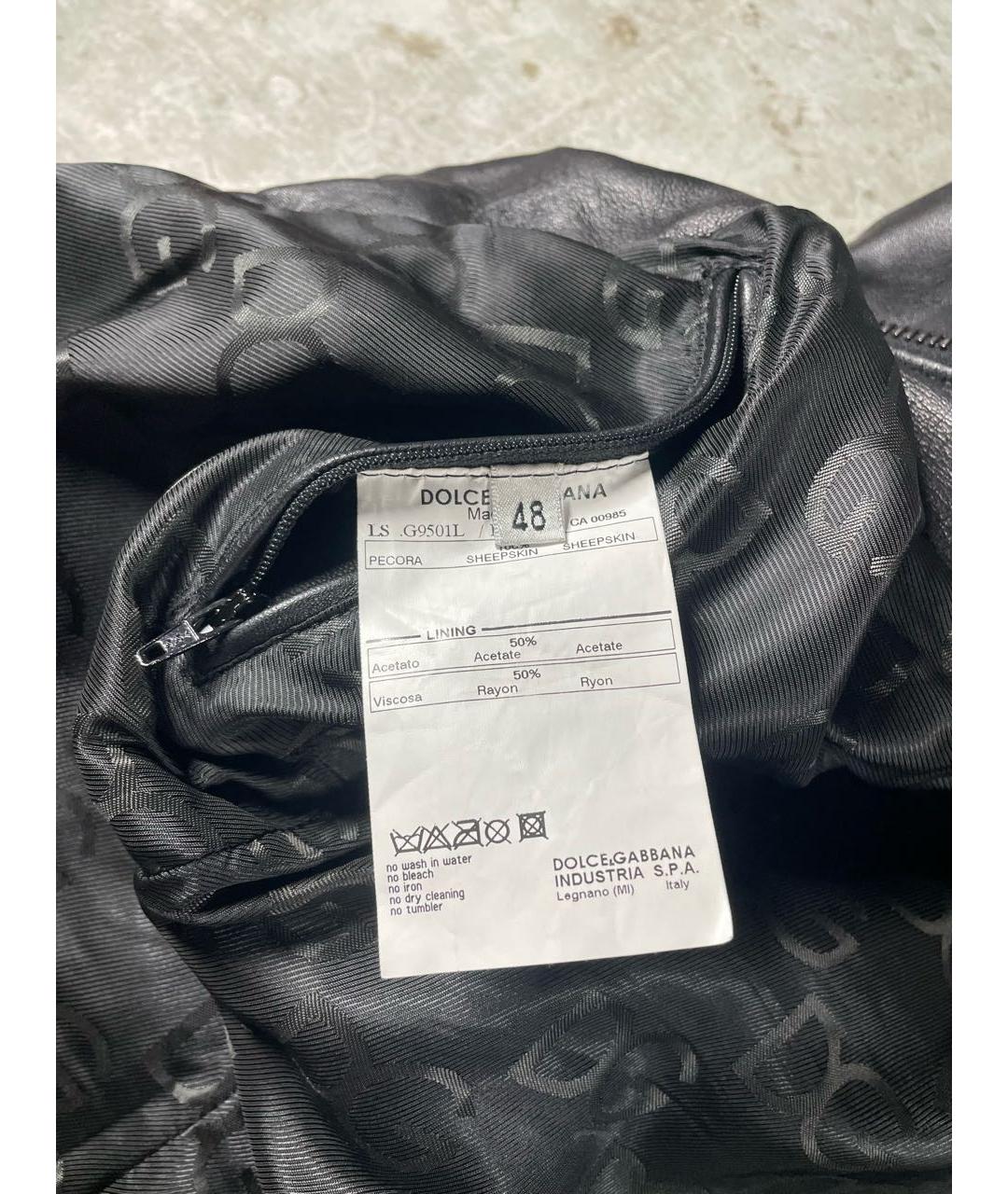 DOLCE&GABBANA Черная кожаная куртка, фото 5