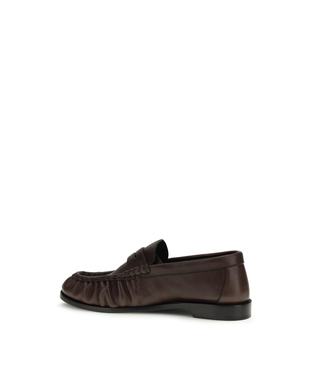 SAINT LAURENT Коричневые кожаные лоферы, фото 3