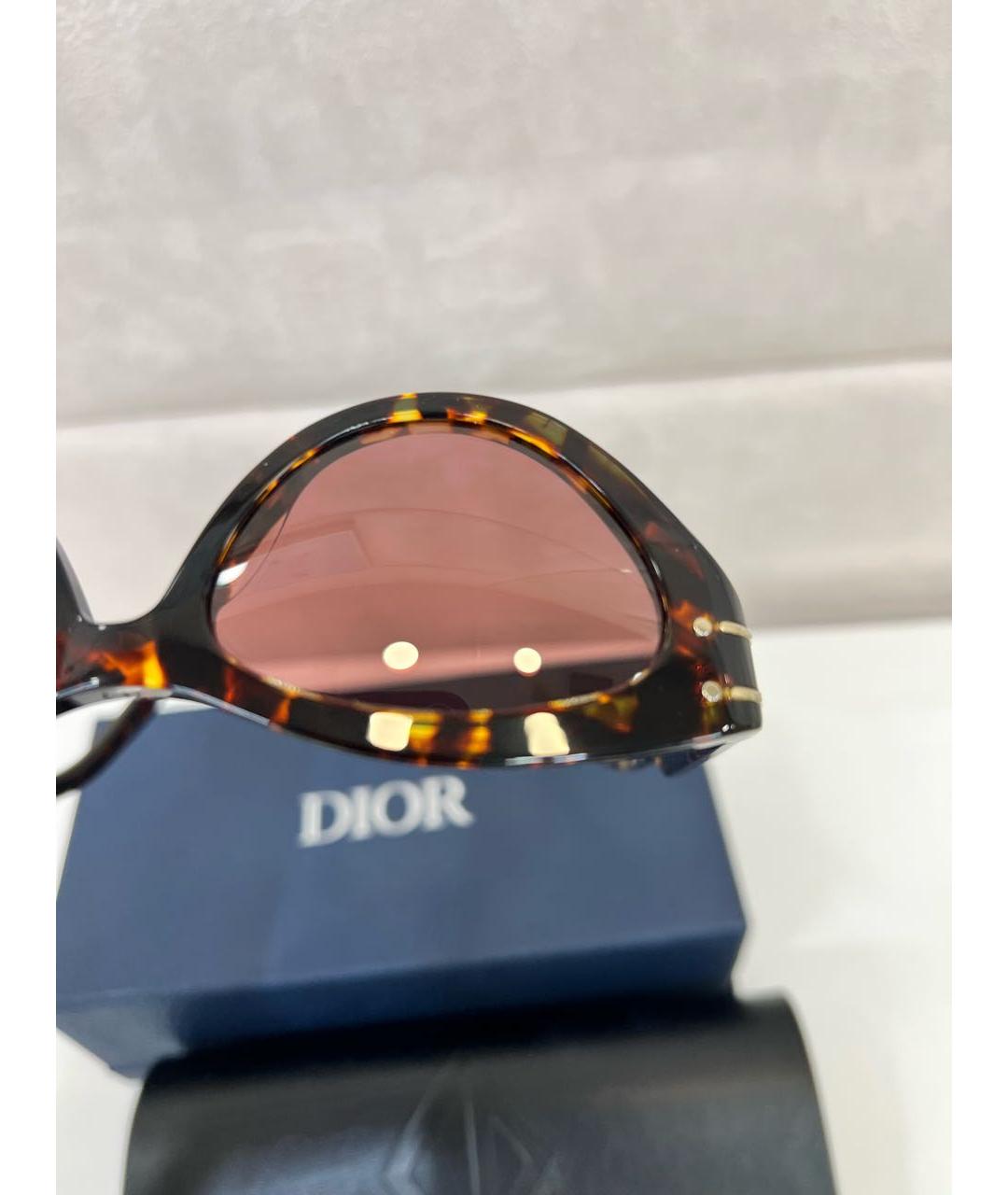 CHRISTIAN DIOR Коричневые пластиковые солнцезащитные очки, фото 6