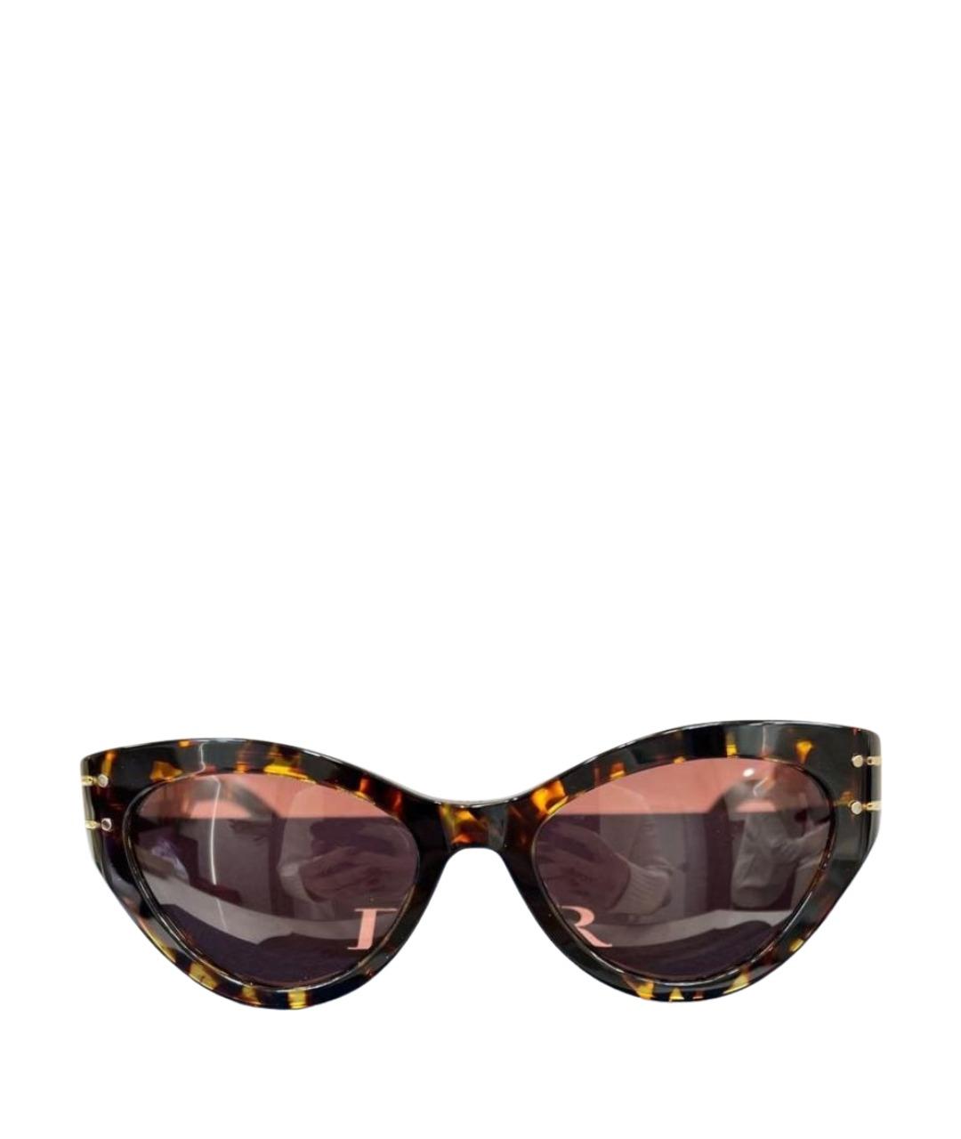 CHRISTIAN DIOR Коричневые пластиковые солнцезащитные очки, фото 1