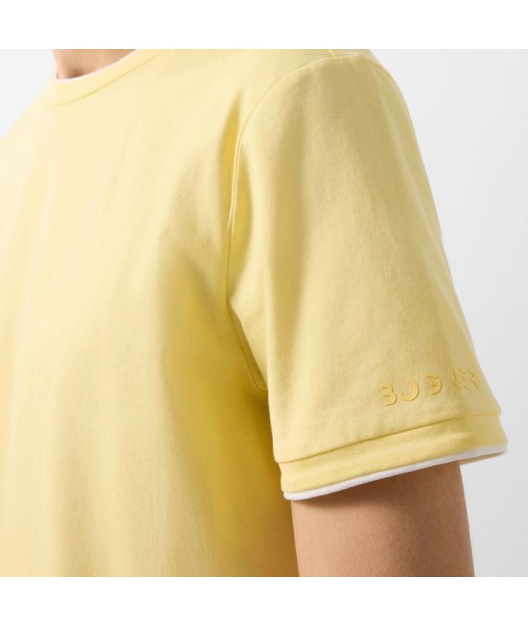 BOGNER Желтая хлопко-эластановая футболка, фото 8