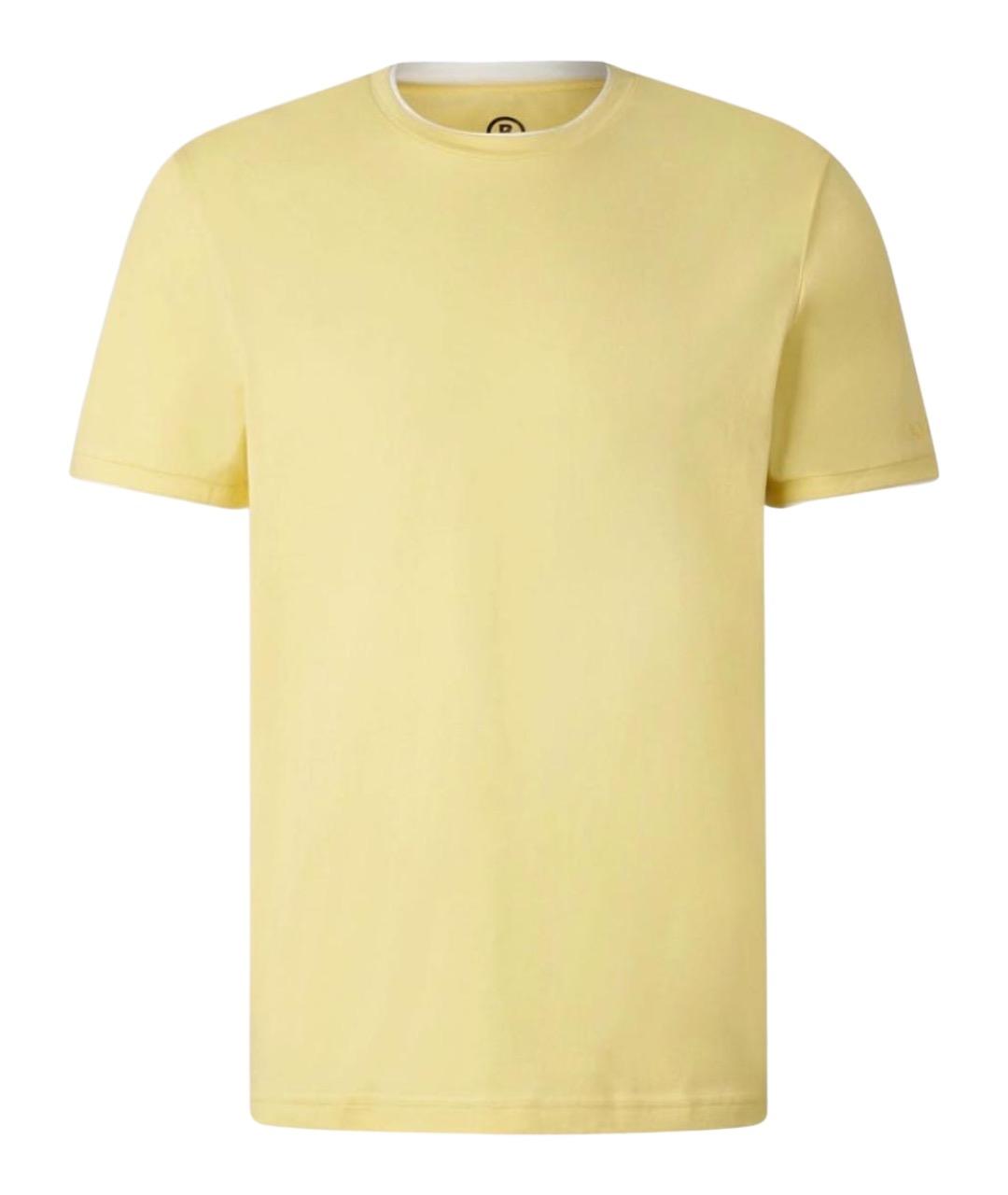 BOGNER Желтая хлопко-эластановая футболка, фото 1