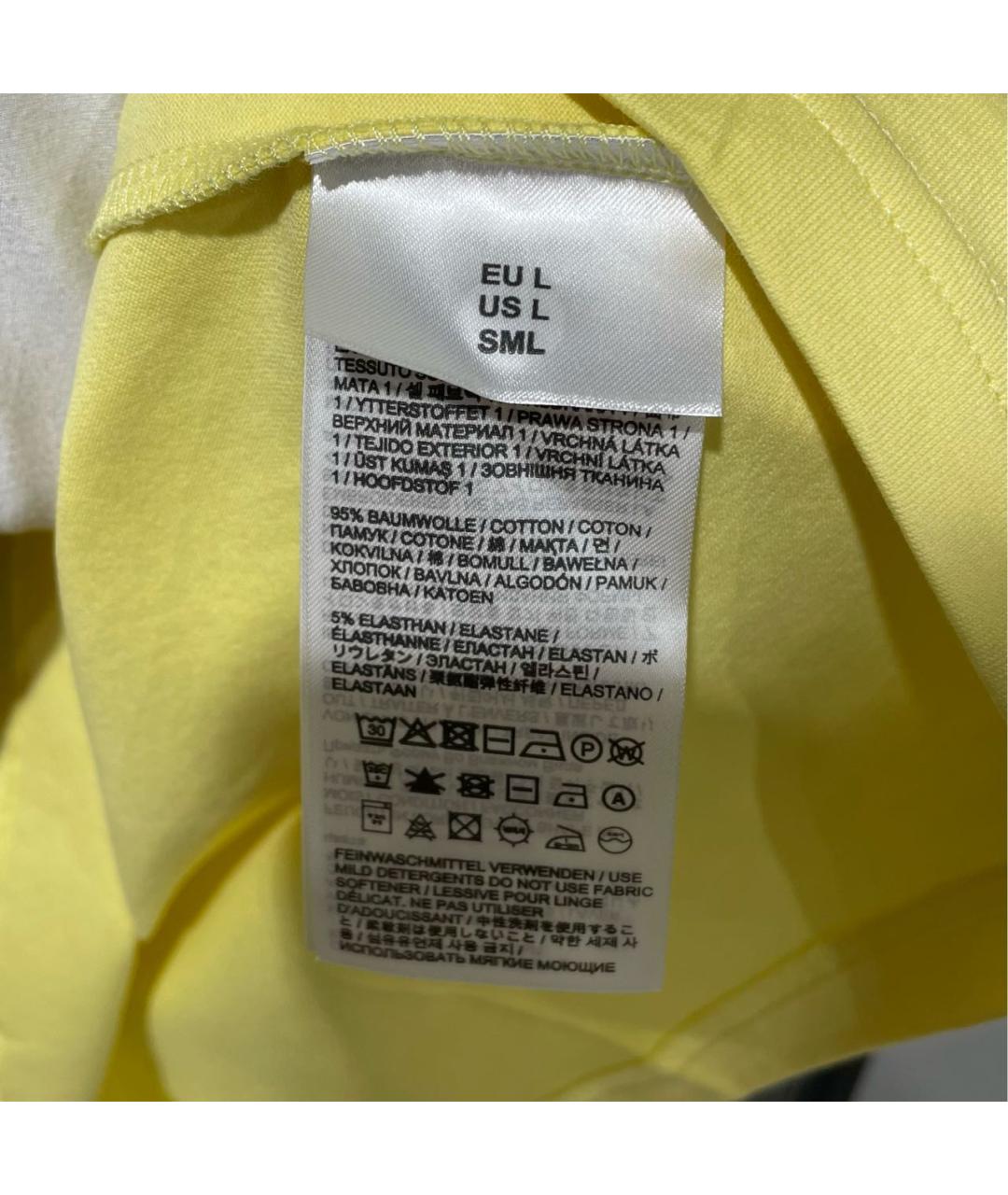 BOGNER Желтая хлопко-эластановая футболка, фото 4