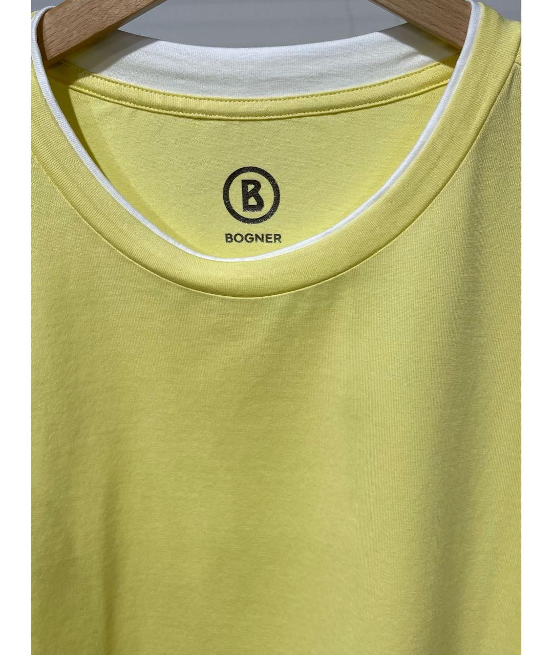 BOGNER Желтая хлопко-эластановая футболка, фото 3