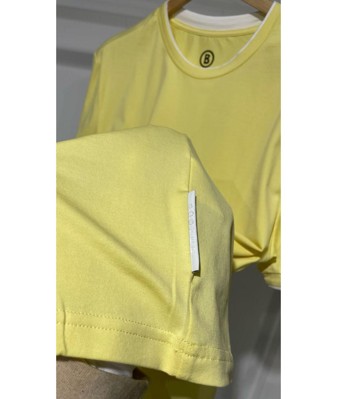 BOGNER Желтая хлопко-эластановая футболка, фото 5