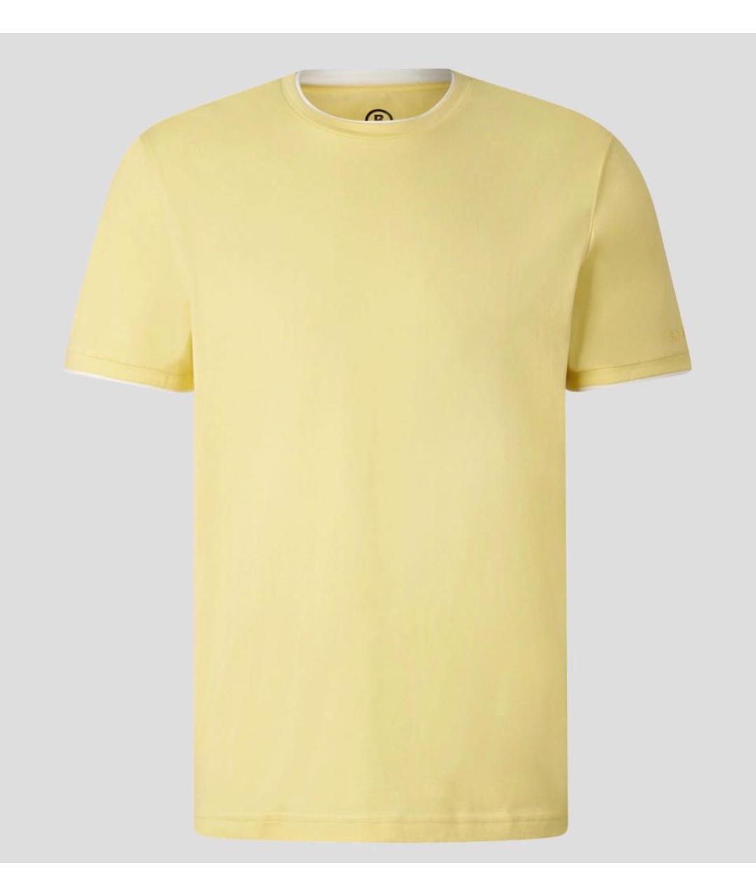 BOGNER Желтая хлопко-эластановая футболка, фото 9