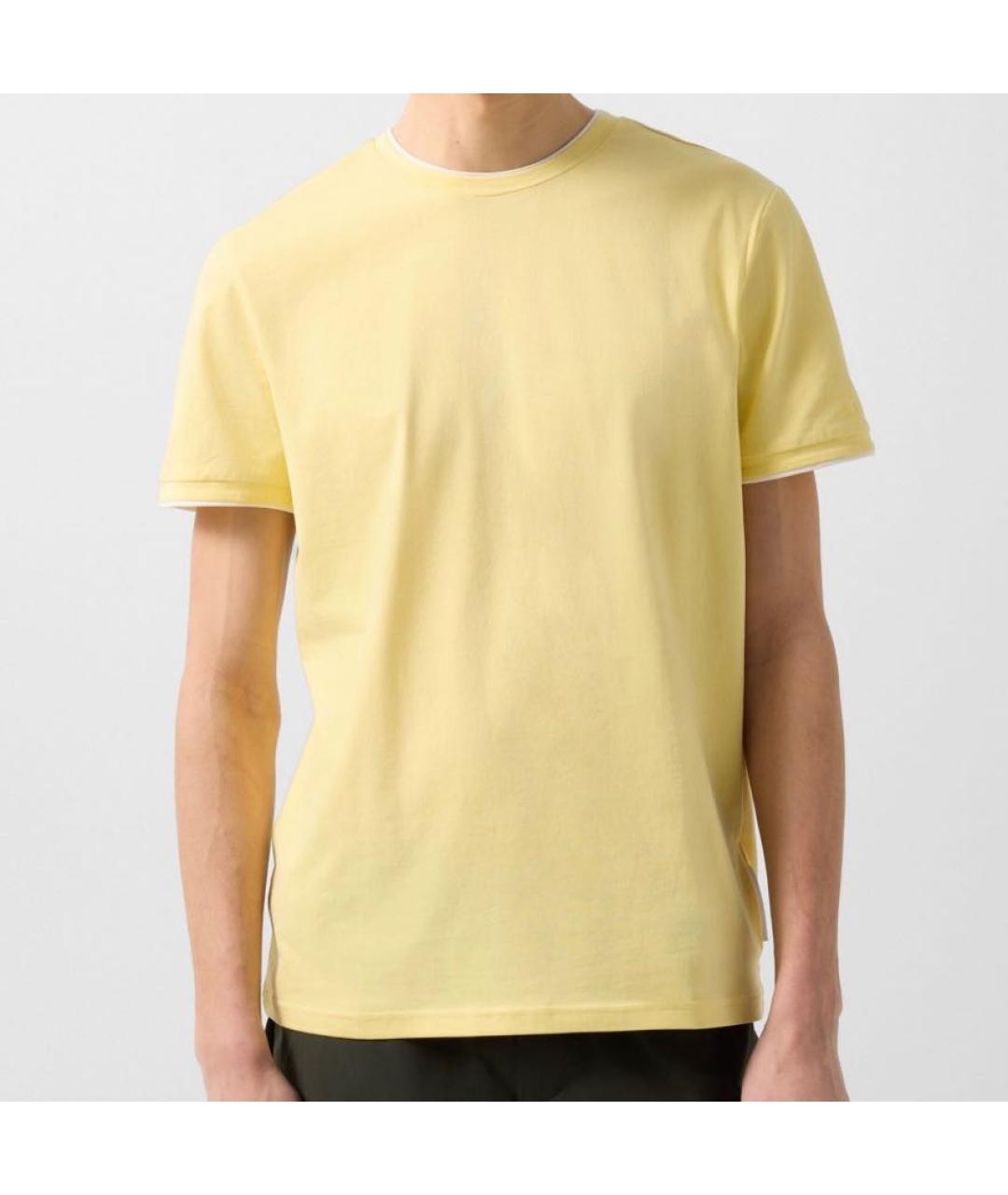 BOGNER Желтая хлопко-эластановая футболка, фото 7