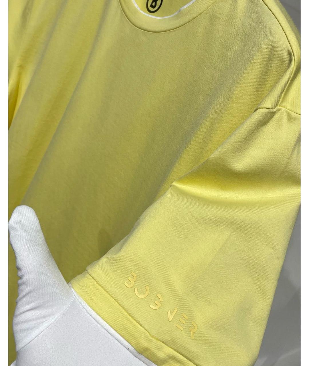 BOGNER Желтая хлопко-эластановая футболка, фото 6
