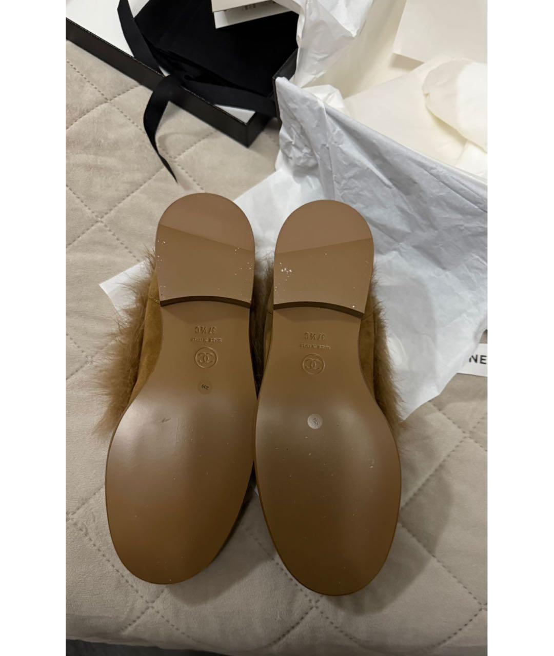 CHANEL Коричневые замшевые лоферы, фото 5