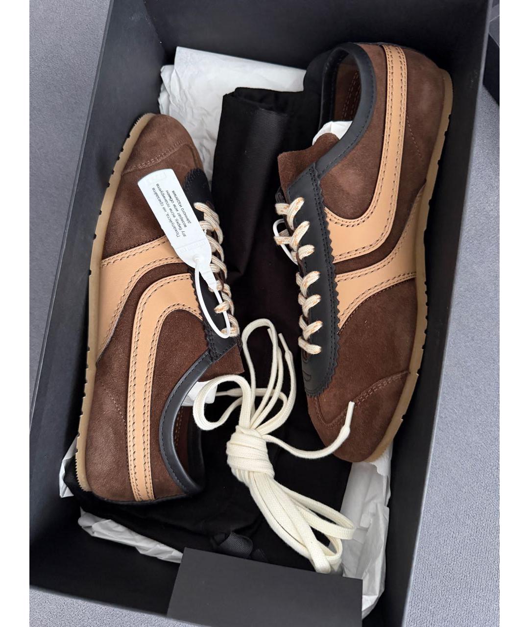 DRIES VAN NOTEN Коричневые замшевые кеды, фото 6