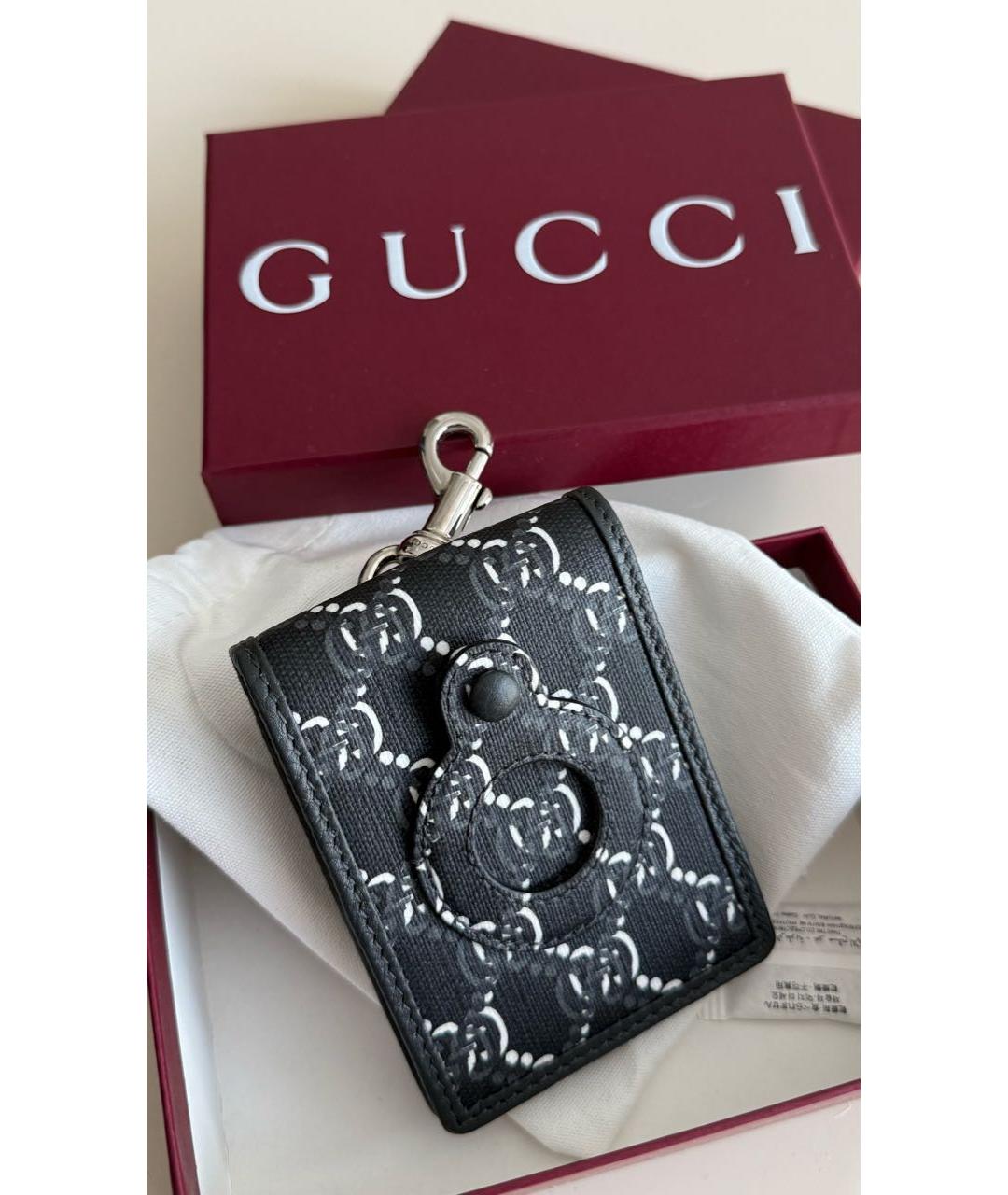 GUCCI Черный кожаный кардхолдер, фото 2