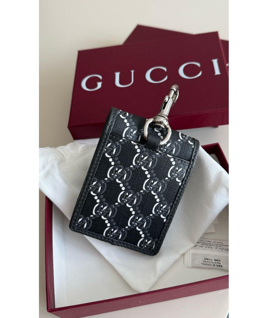 GUCCI Черный кожаный кардхолдер, фото 3