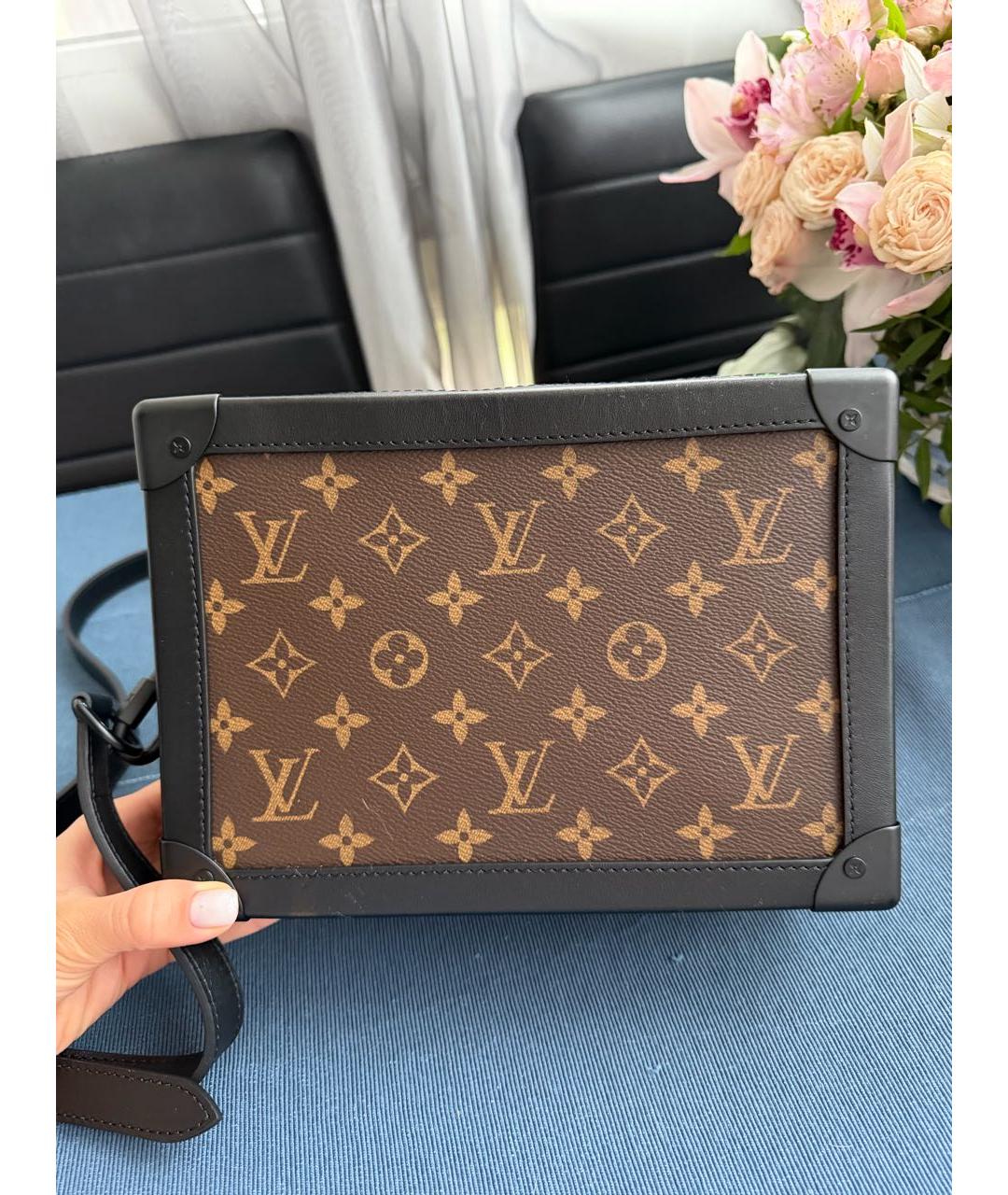 LOUIS VUITTON Коричневая кожаная сумка на плечо, фото 3