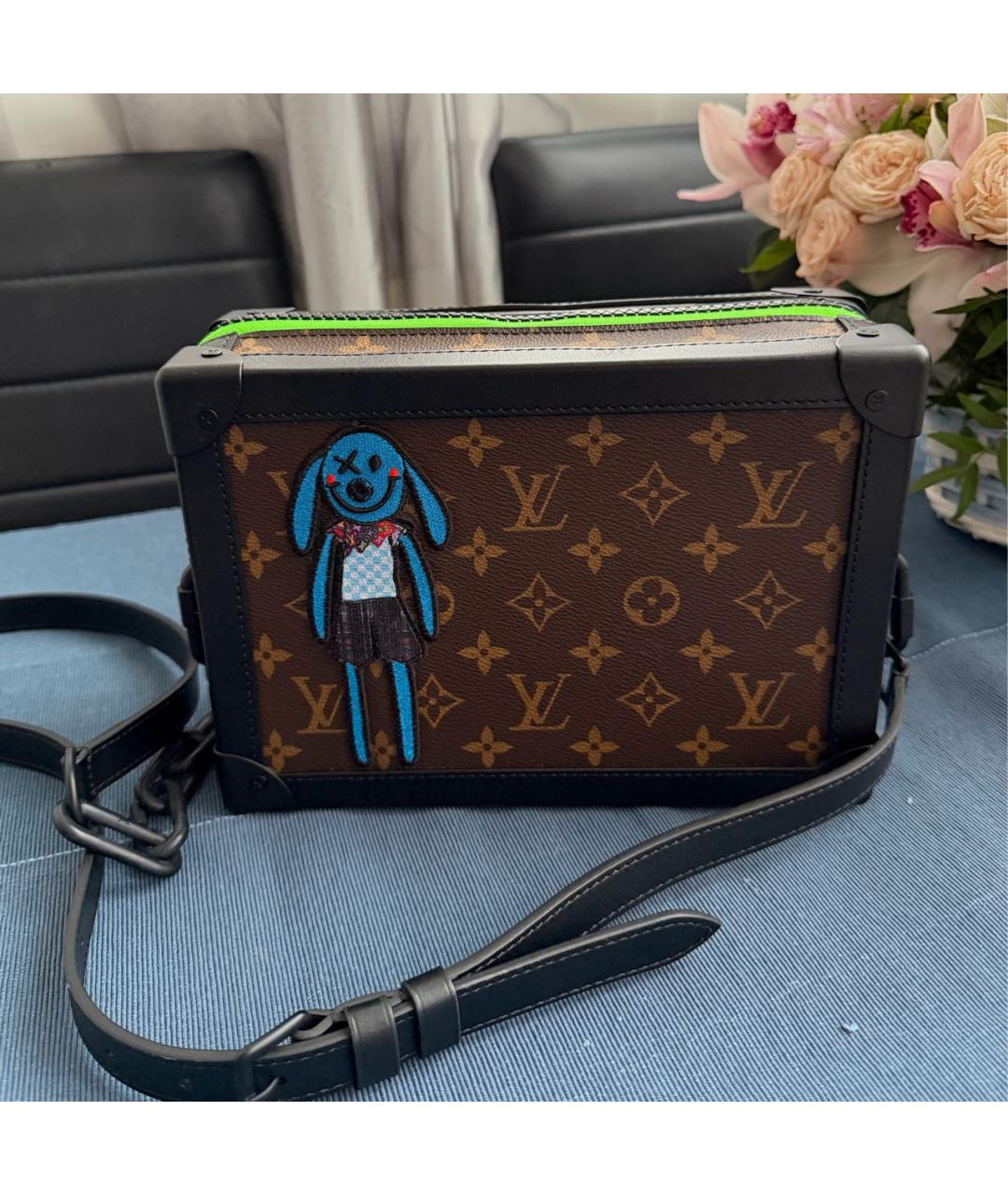 LOUIS VUITTON Коричневая кожаная сумка на плечо, фото 7