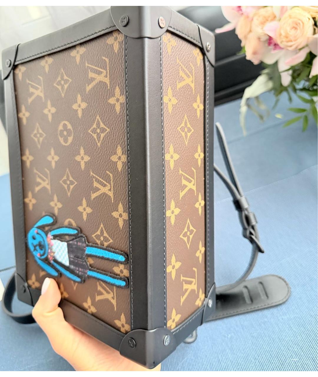 LOUIS VUITTON Коричневая кожаная сумка на плечо, фото 6